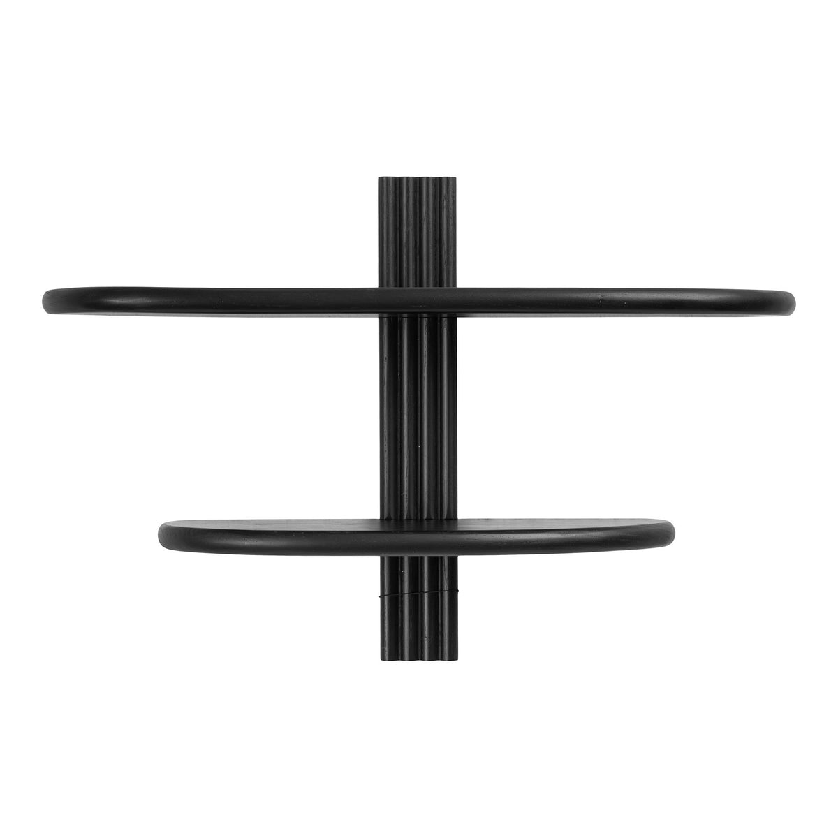 Aliano Wandplank - wandplank, eiken, zwart, 65 x 17,5 x 42,5 cm