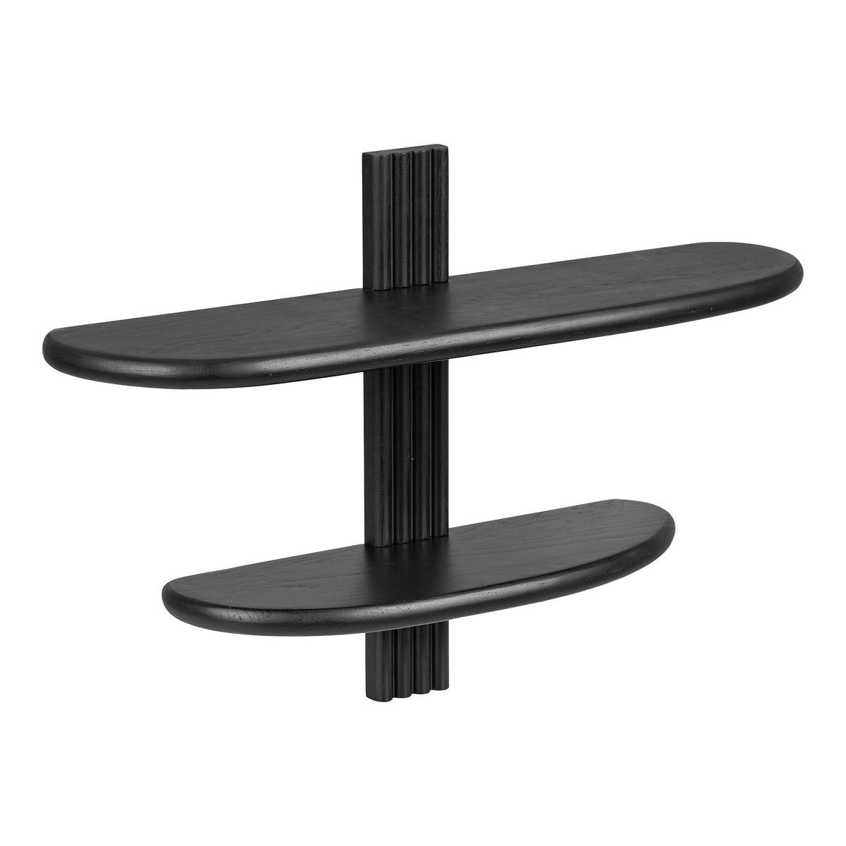 Aliano Wandplank - wandplank, eiken, zwart, 65 x 17,5 x 42,5 cm