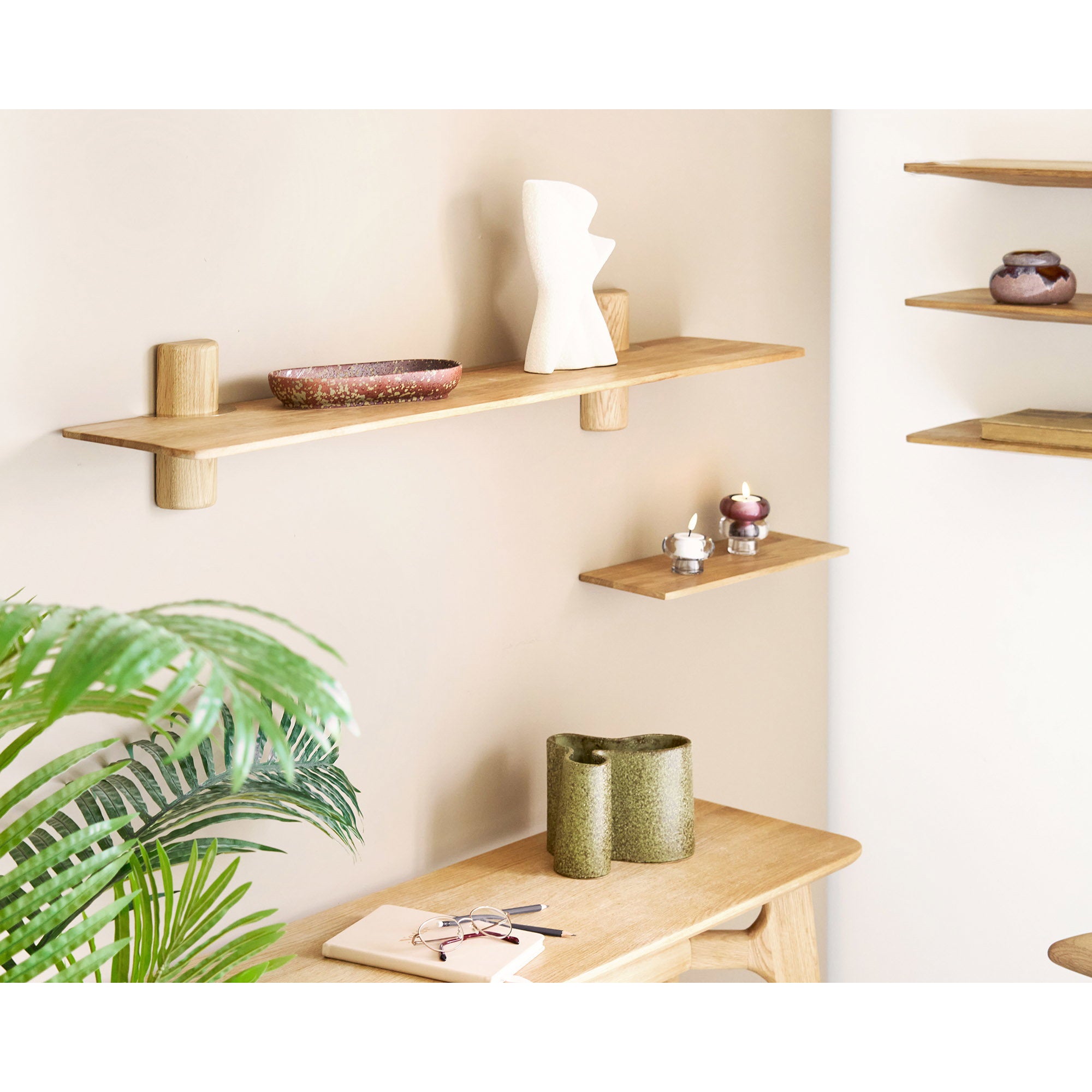 Calcata Wandplank - wandplank, eiken 110x22x18,5 cm