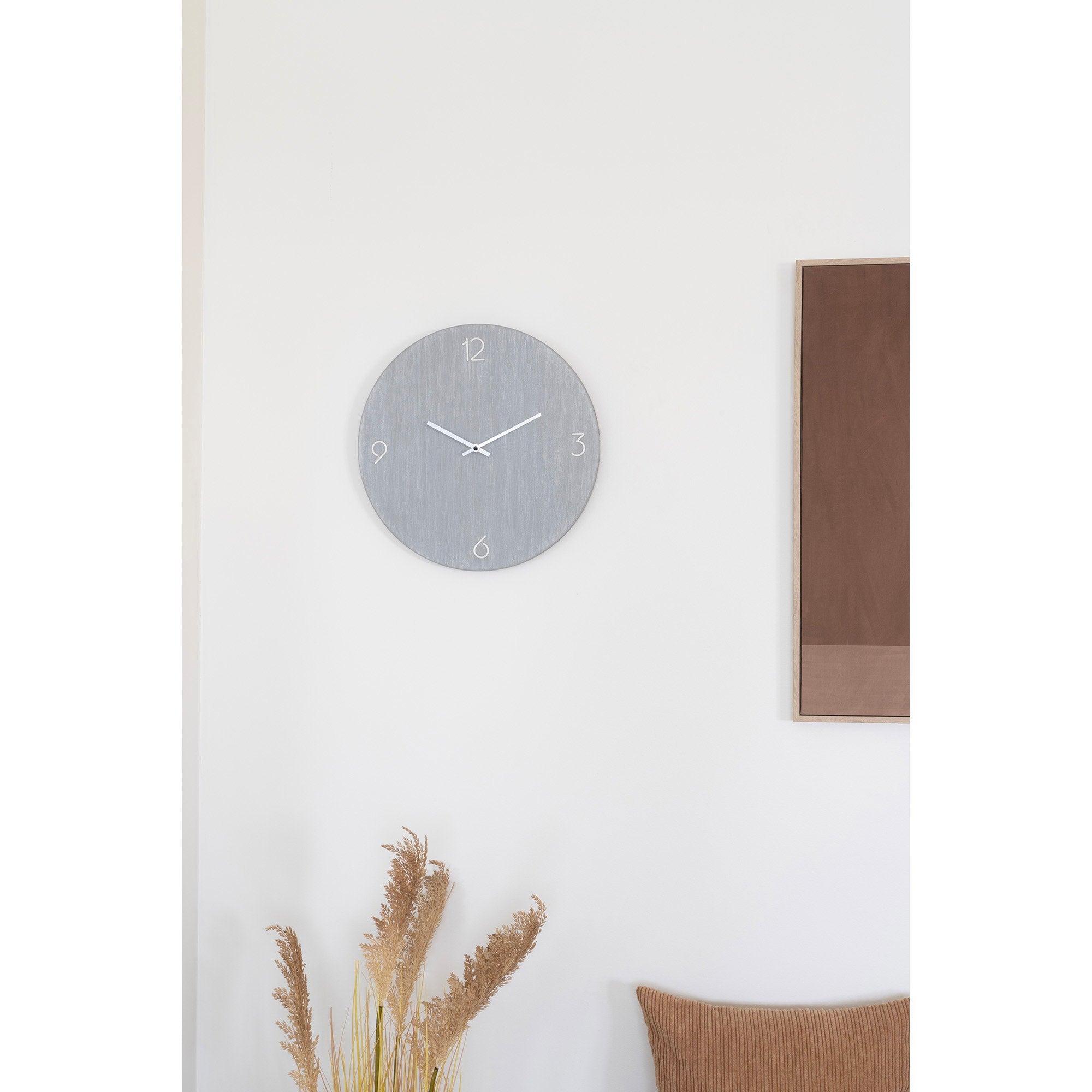 Ravenna Wandklok - Wandklok, MDF, lichtgrijs, geruisloos uurwerk ø40 cm