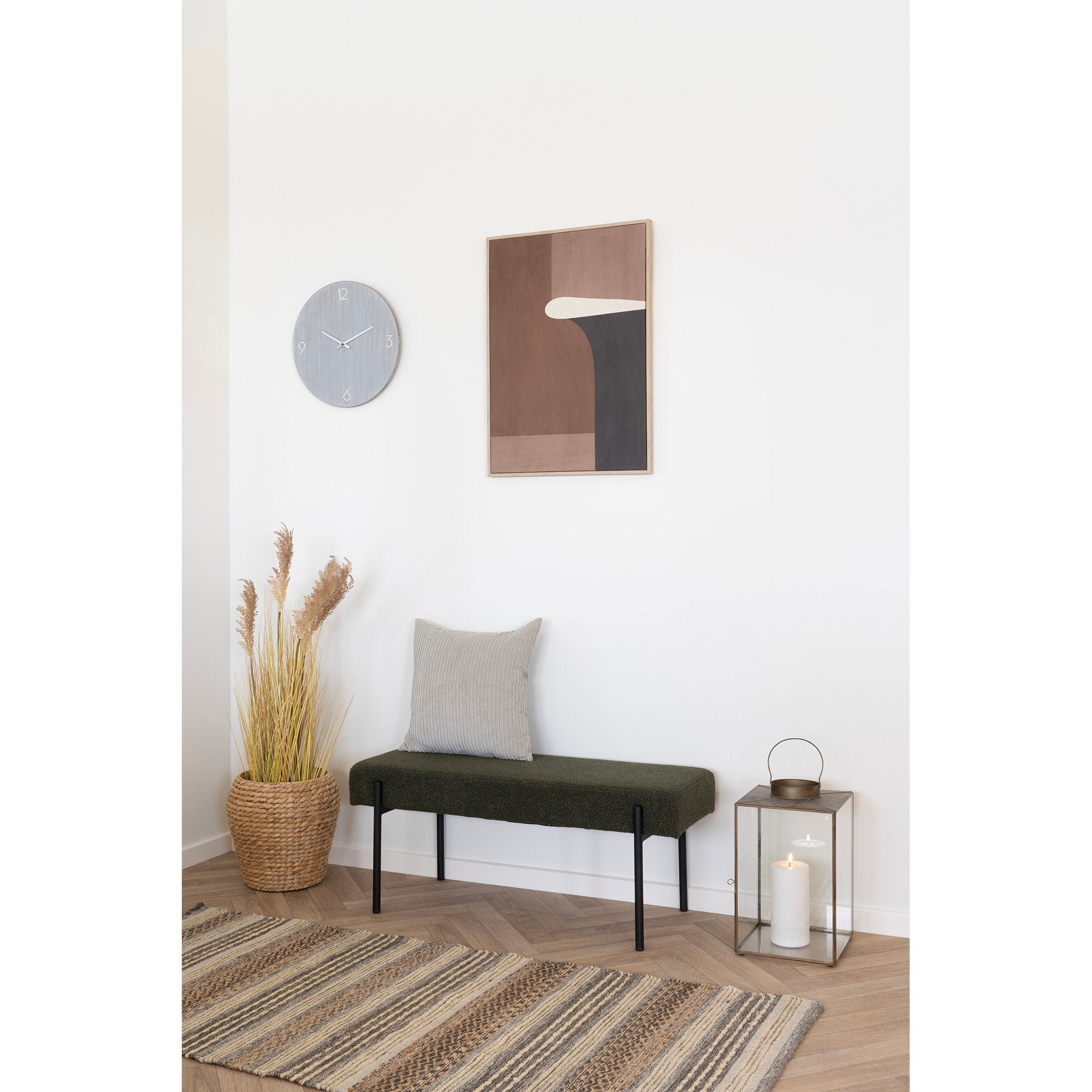 Ravenna Wandklok - Wandklok, MDF, lichtgrijs, geruisloos uurwerk ø40 cm