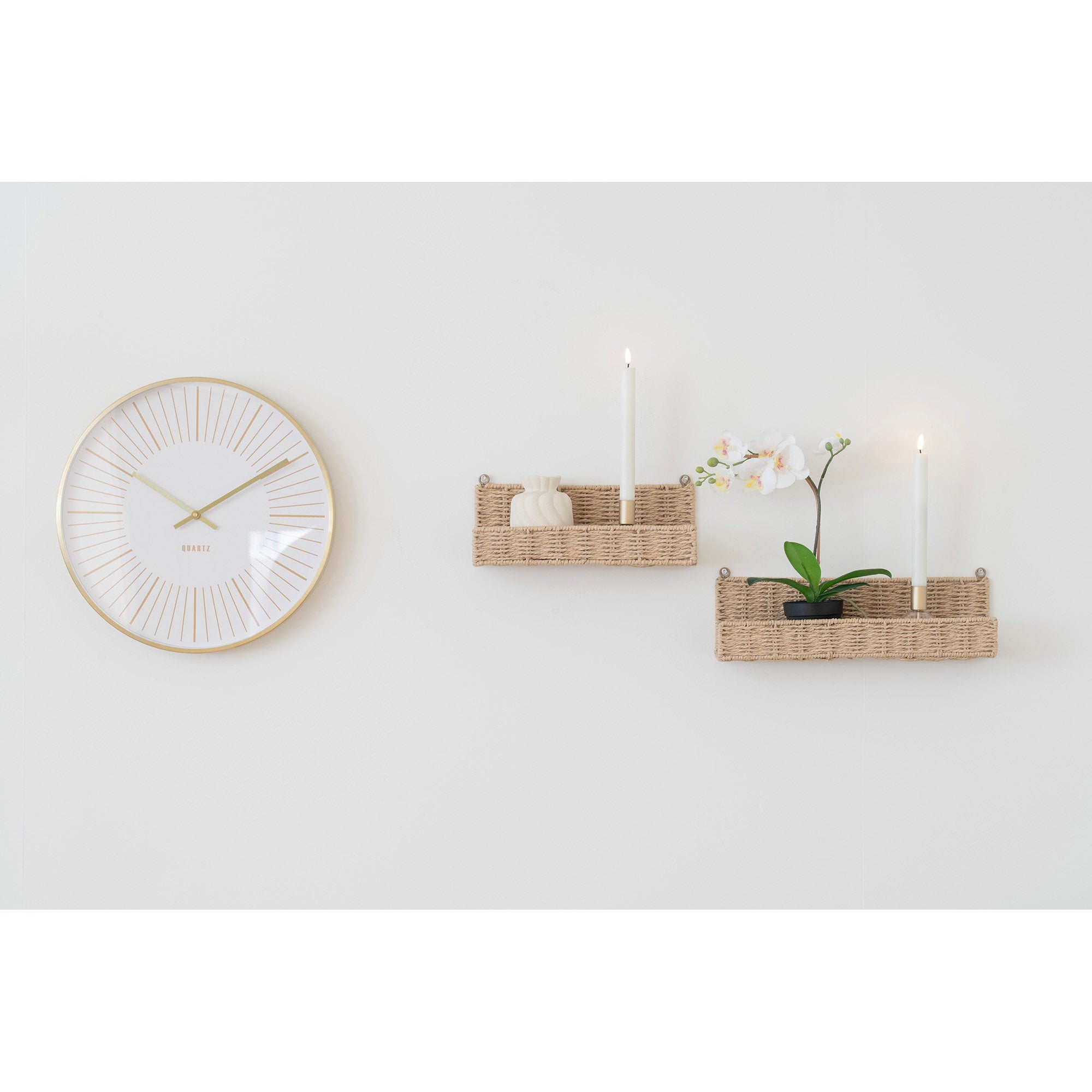Takamaka Wandklok - Wandklok, aluminium, goudkleurig, geruisloos uurwerk ø40 cm