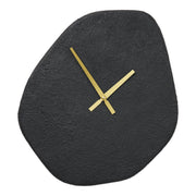 Vienna Wandklok - Wandklok, organische vorm, cement, zwart, geruisloos uurwerk 38x45 cm