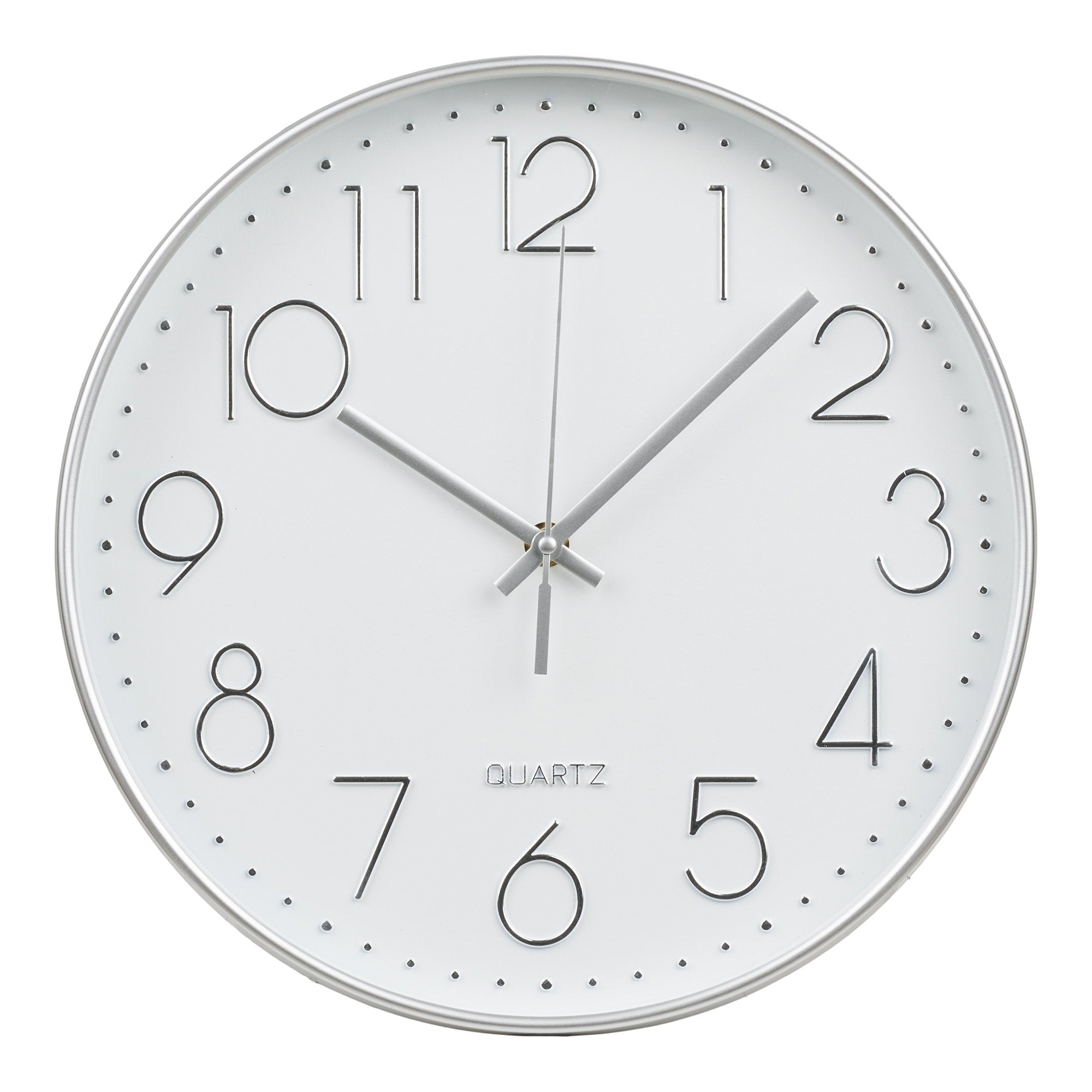 Lalibela Wandklok - Wandklok, zilver, geruisloos uurwerk ø30 cm