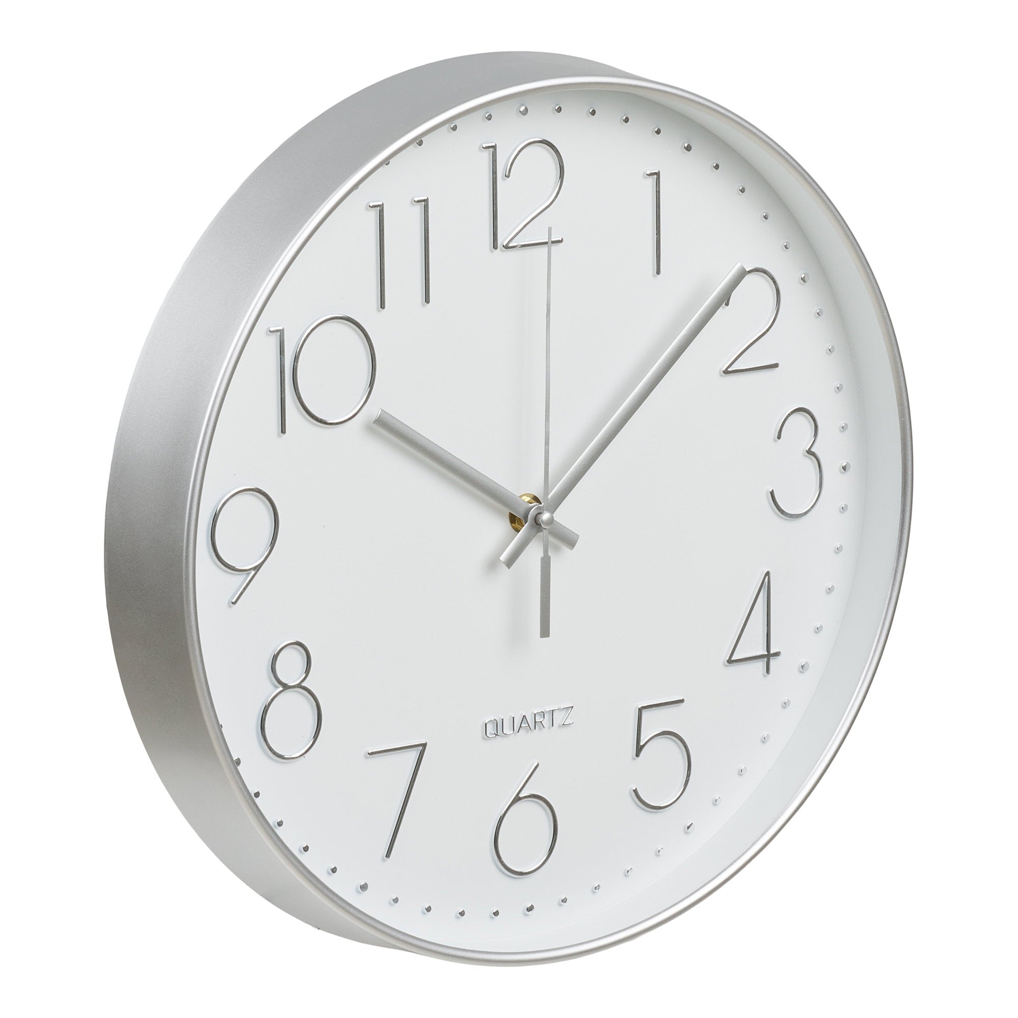 Lalibela Wandklok - Wandklok, zilver, geruisloos uurwerk ø30 cm