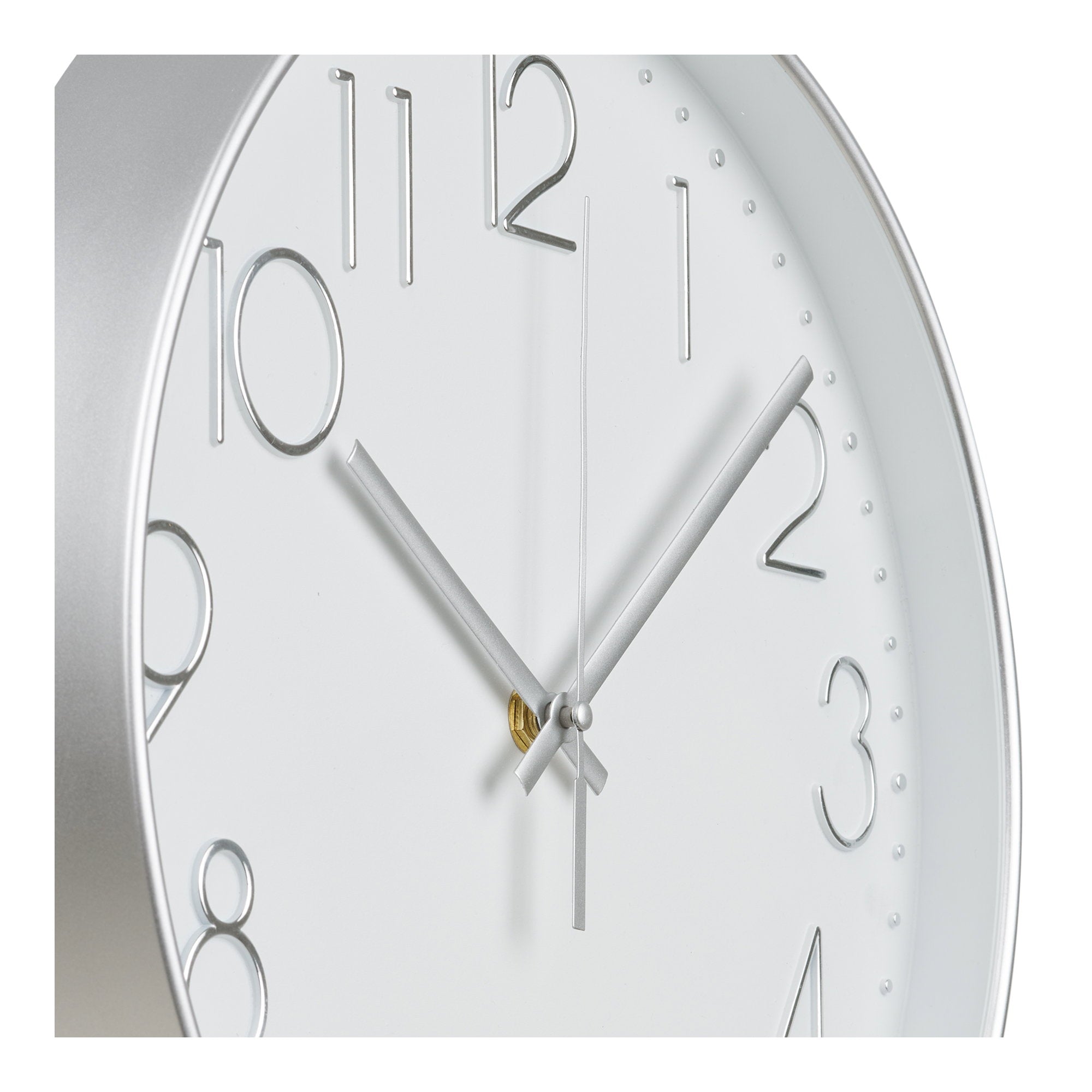 Lalibela Wandklok - Wandklok, zilver, geruisloos uurwerk ø30 cm