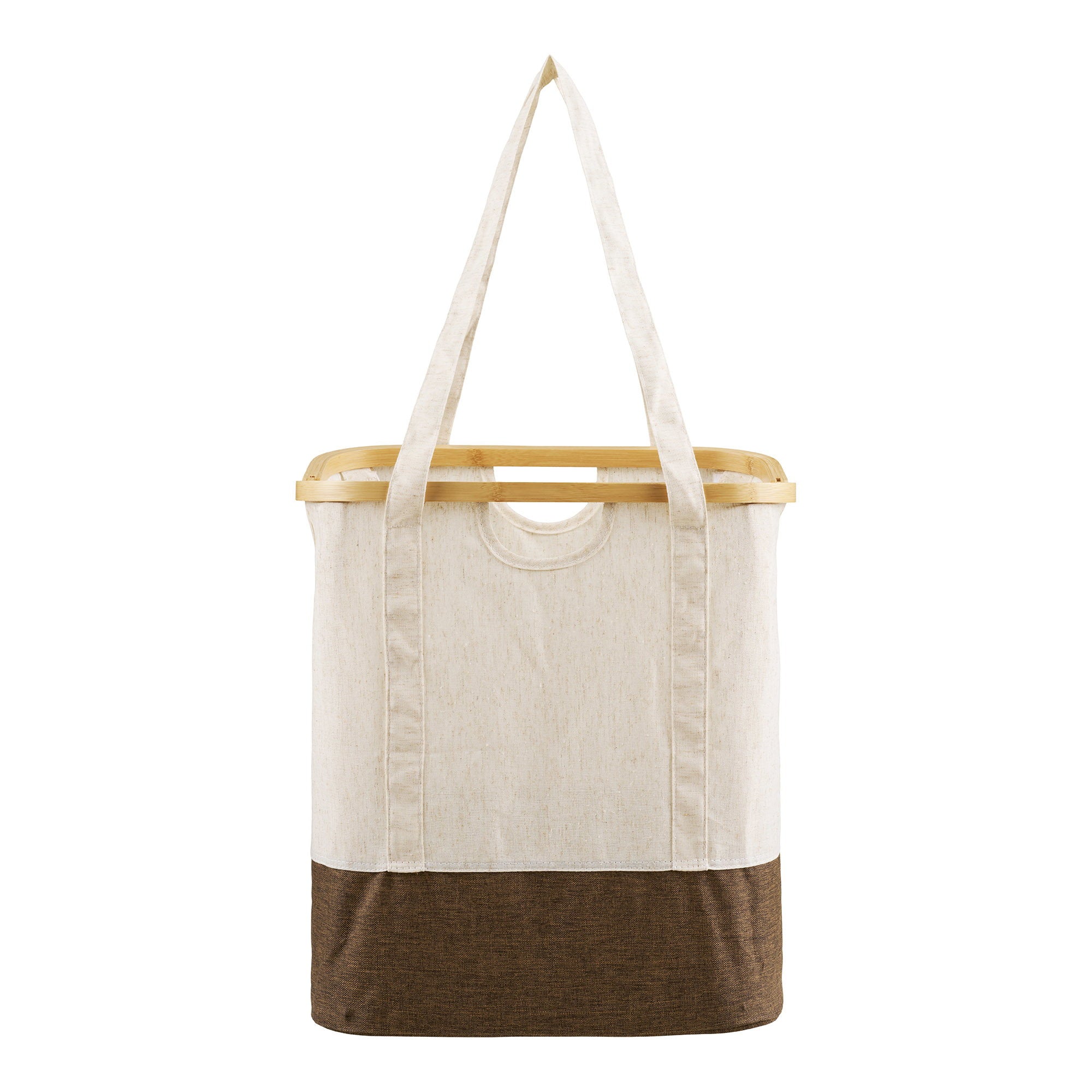 Noto Waszak - waszak, bamboe/textiel, off-white/bruin, 40x30x45 cm