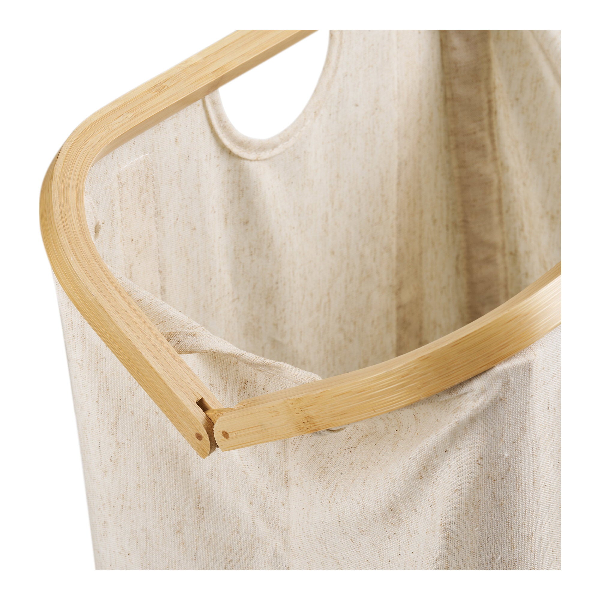 Noto Waszak - waszak, bamboe/textiel, off-white/bruin, 40x30x45 cm