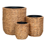 Hanoi Bloempot - Bloempot, waterhyacint, naturel set van 3