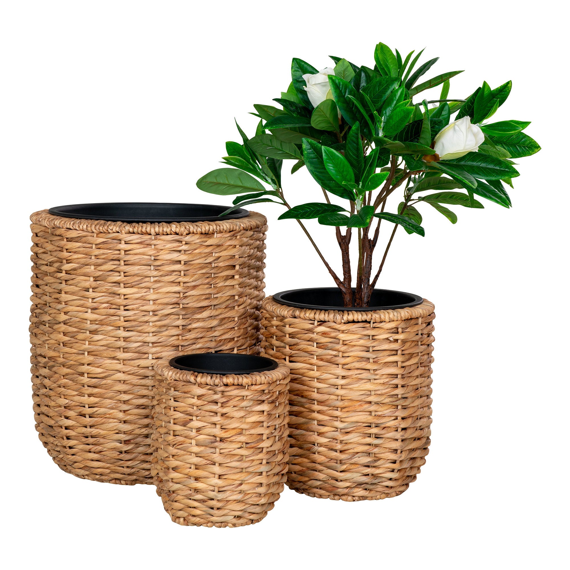Hanoi Bloempot - Bloempot, waterhyacint, naturel set van 3