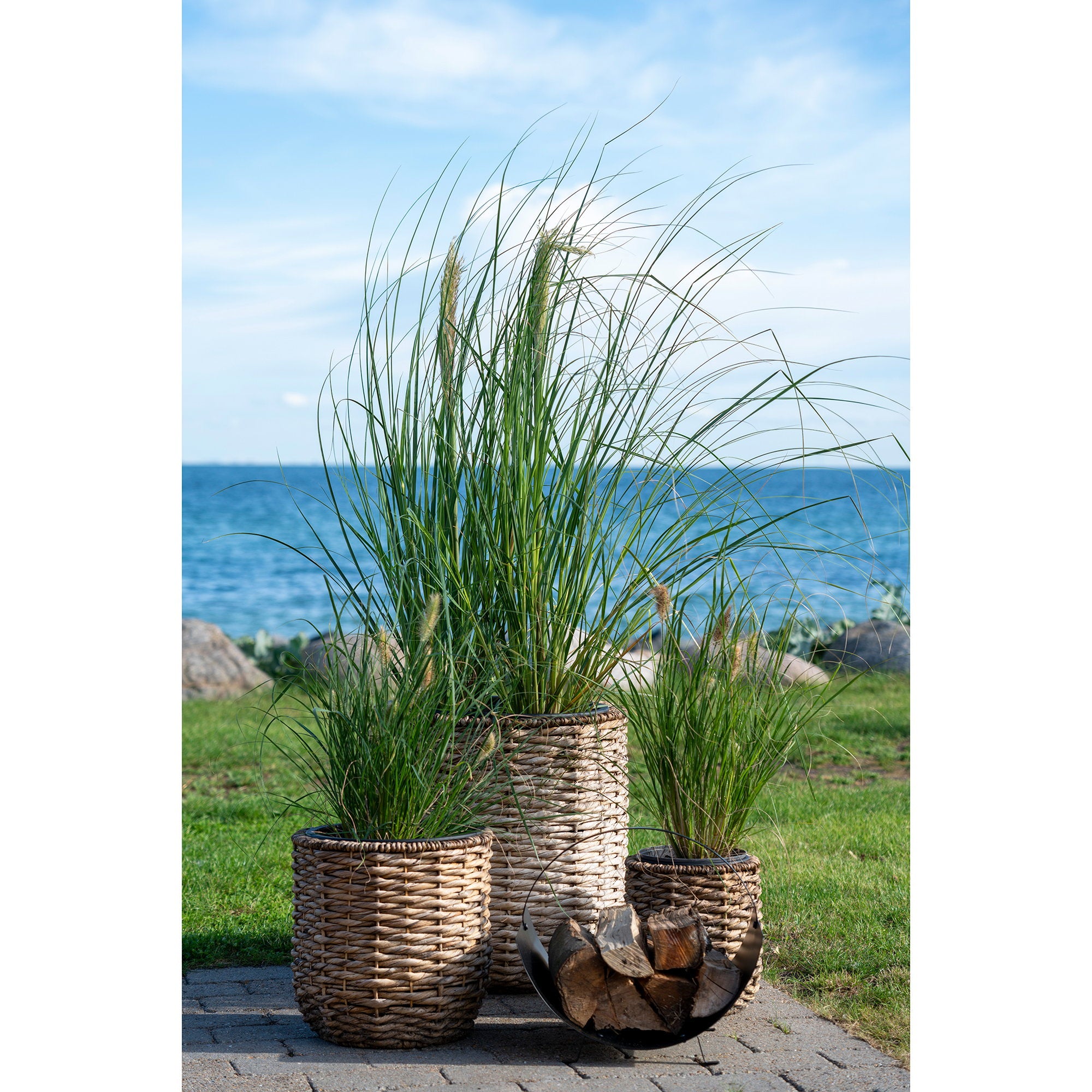 Hanoi Bloempot - Bloempot, waterhyacint, naturel set van 3