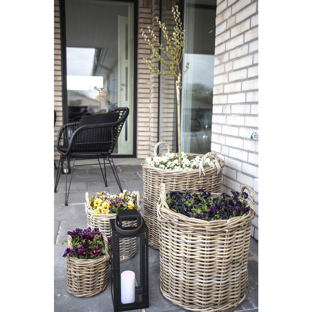 Caor Baskets - manden, kubu-rattan, naturel set van 4