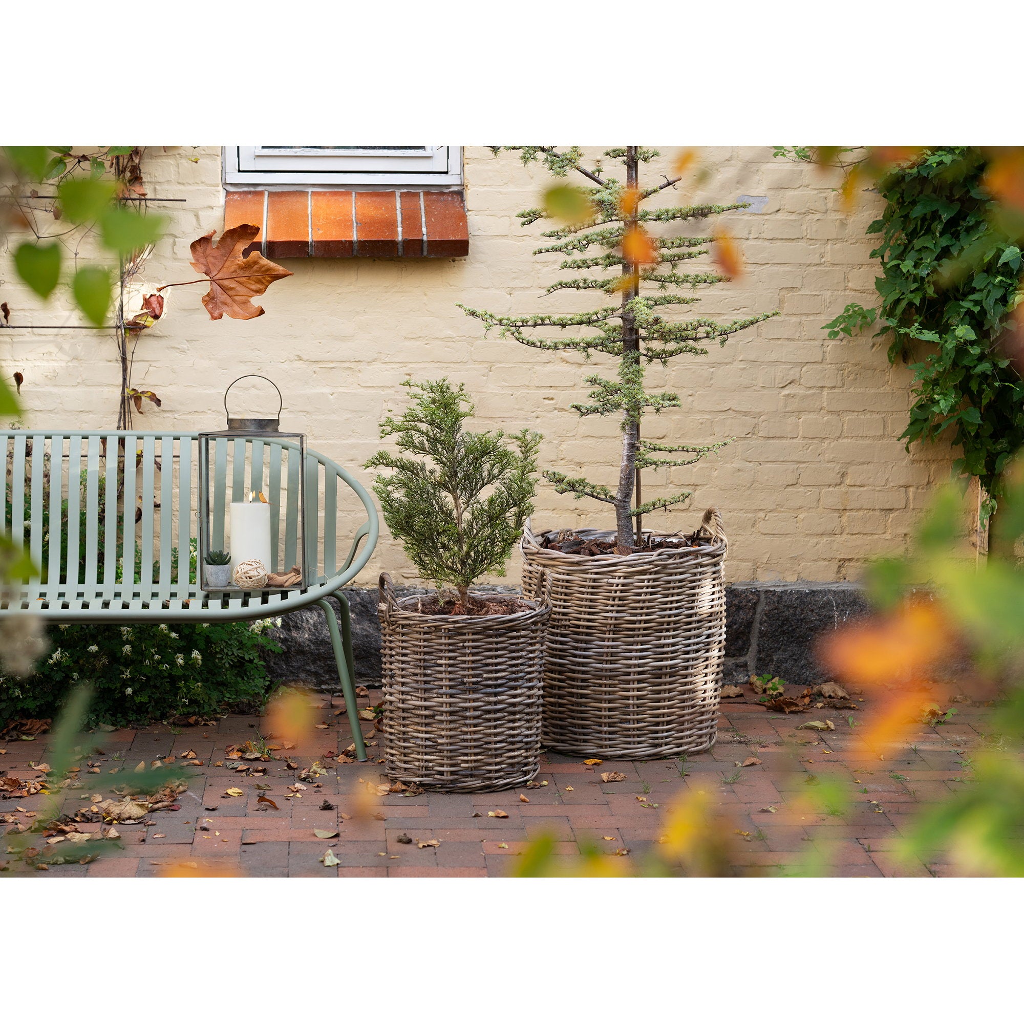 Indo Baskets - Manden, kubu-rotan, naturel set van 2
