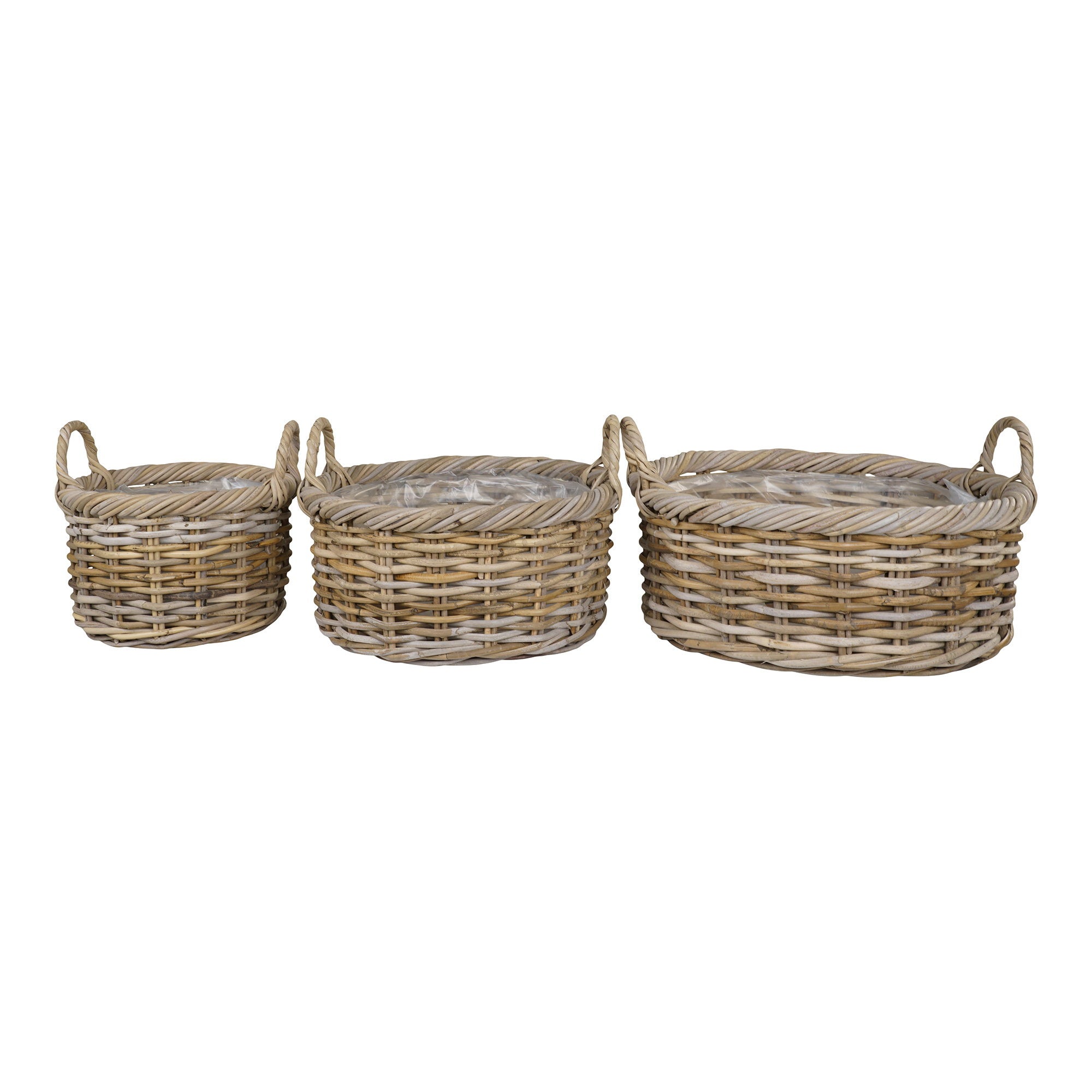 Kuta Baskets - Manden, kubu rattan, naturel set van 3