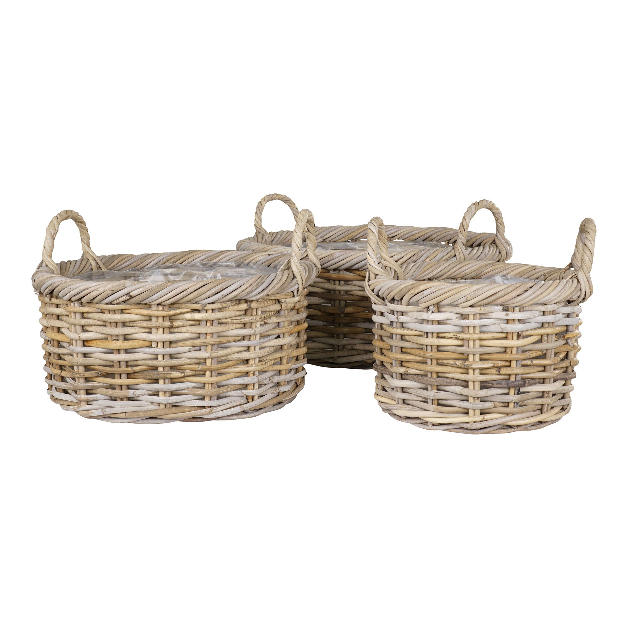 Kuta Baskets - Manden, kubu rattan, naturel set van 3