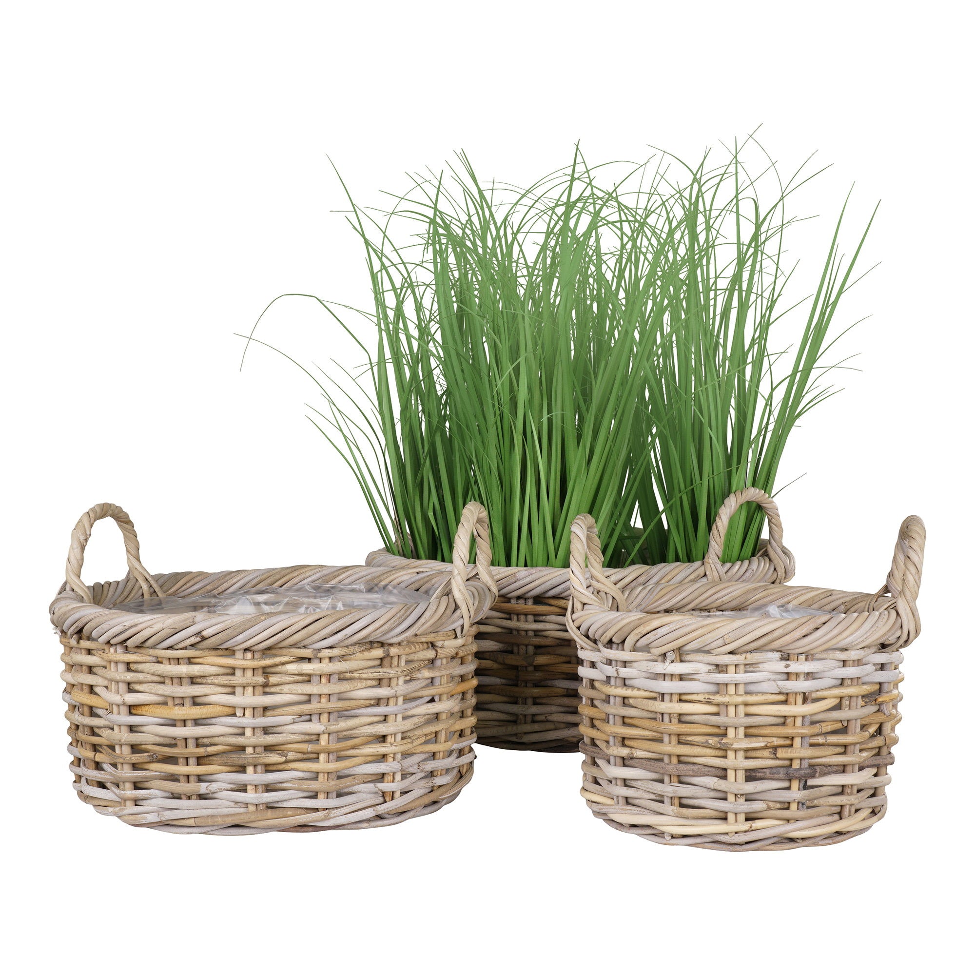 Kuta Baskets - Manden, kubu rattan, naturel set van 3