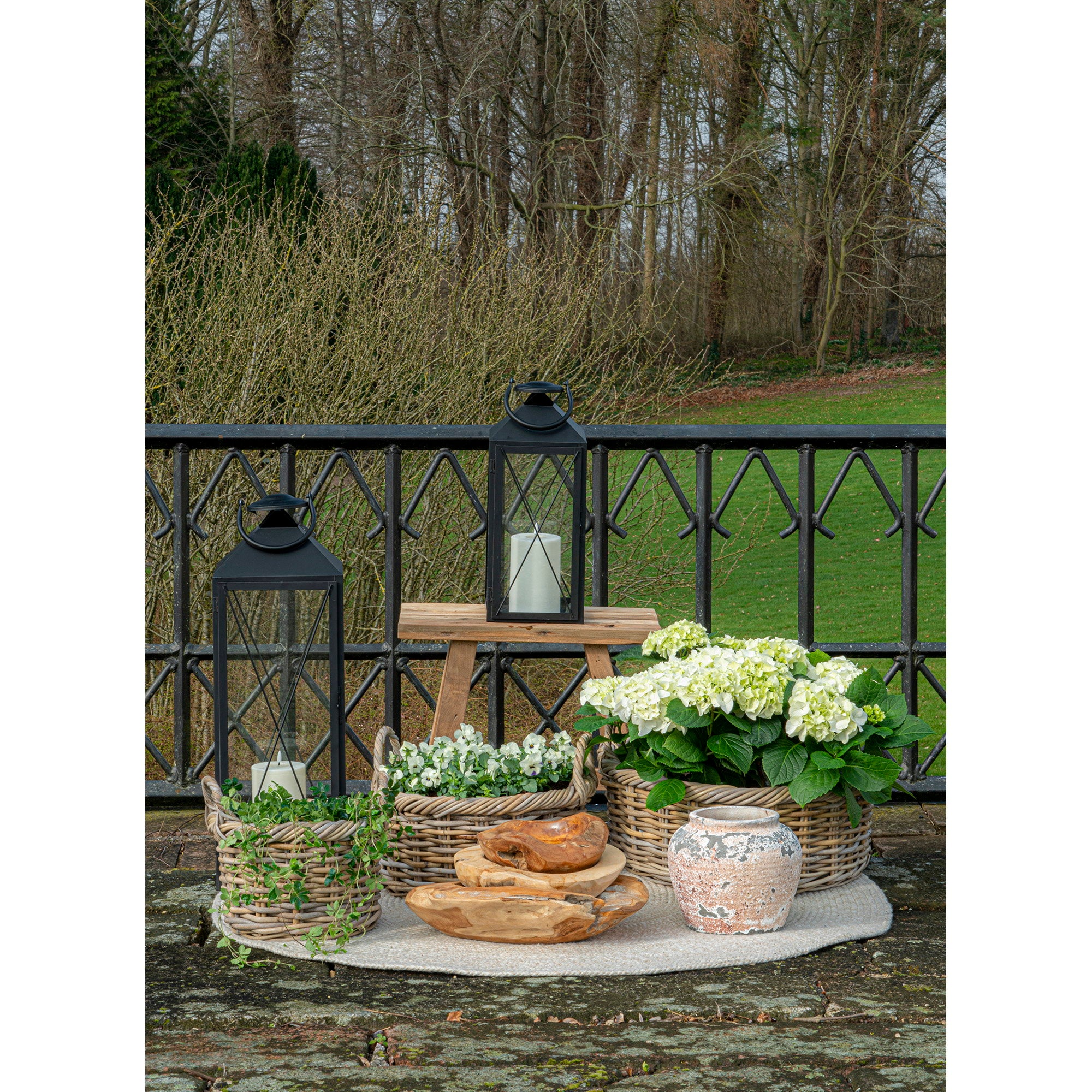 Kuta Baskets - Manden, kubu rattan, naturel set van 3