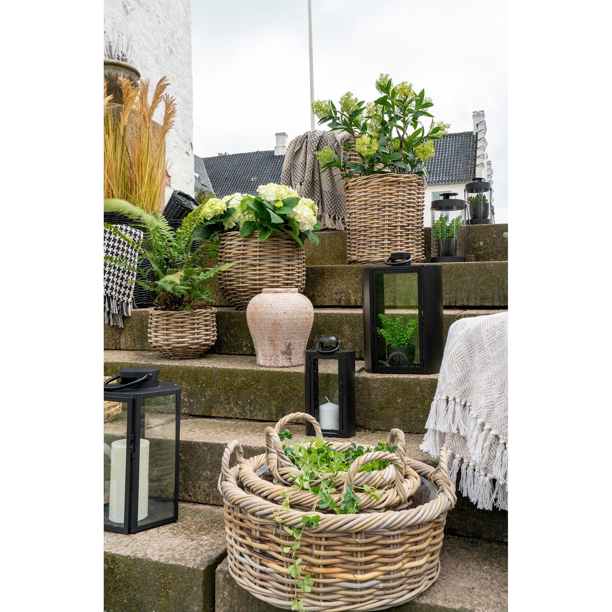 Kuta Baskets - Manden, kubu rattan, naturel set van 3