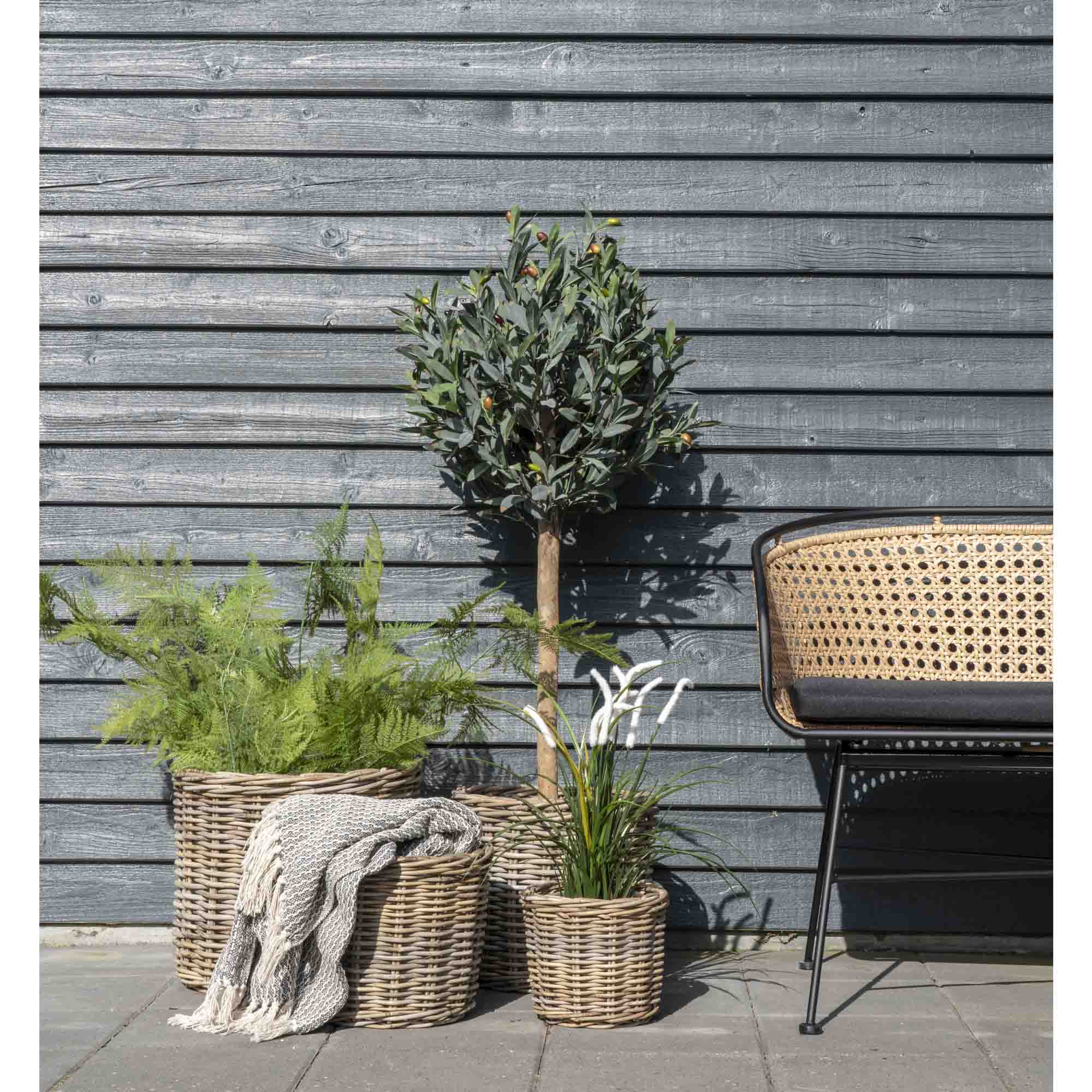 Bogor Baskets - Manden, kubu-rotan, naturel set van 4