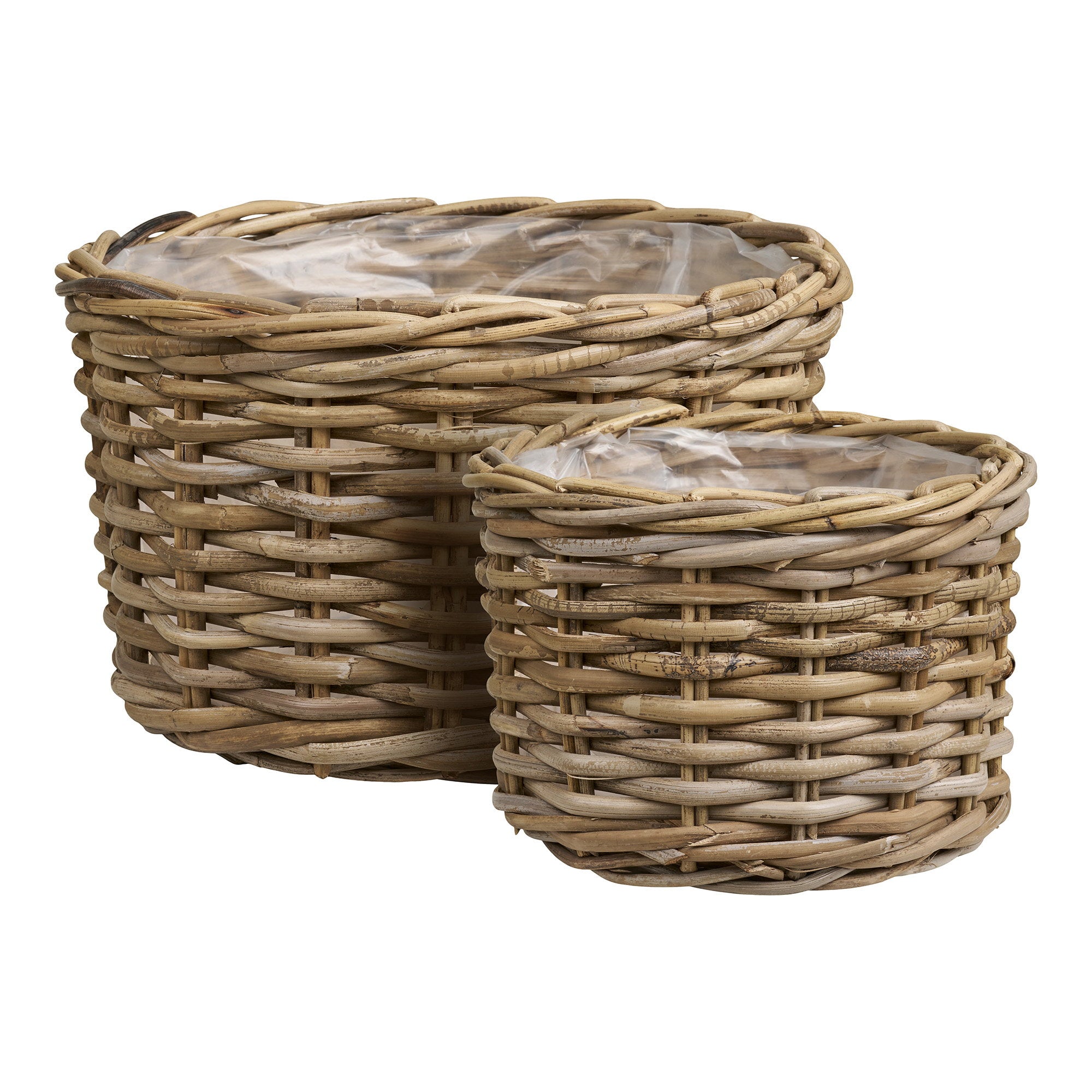 Kalak Baskets - Manden, kubu-rattan, naturel set van 2