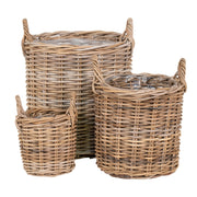 Sema Baskets - Manden, kubu-rotan, naturel set van 3