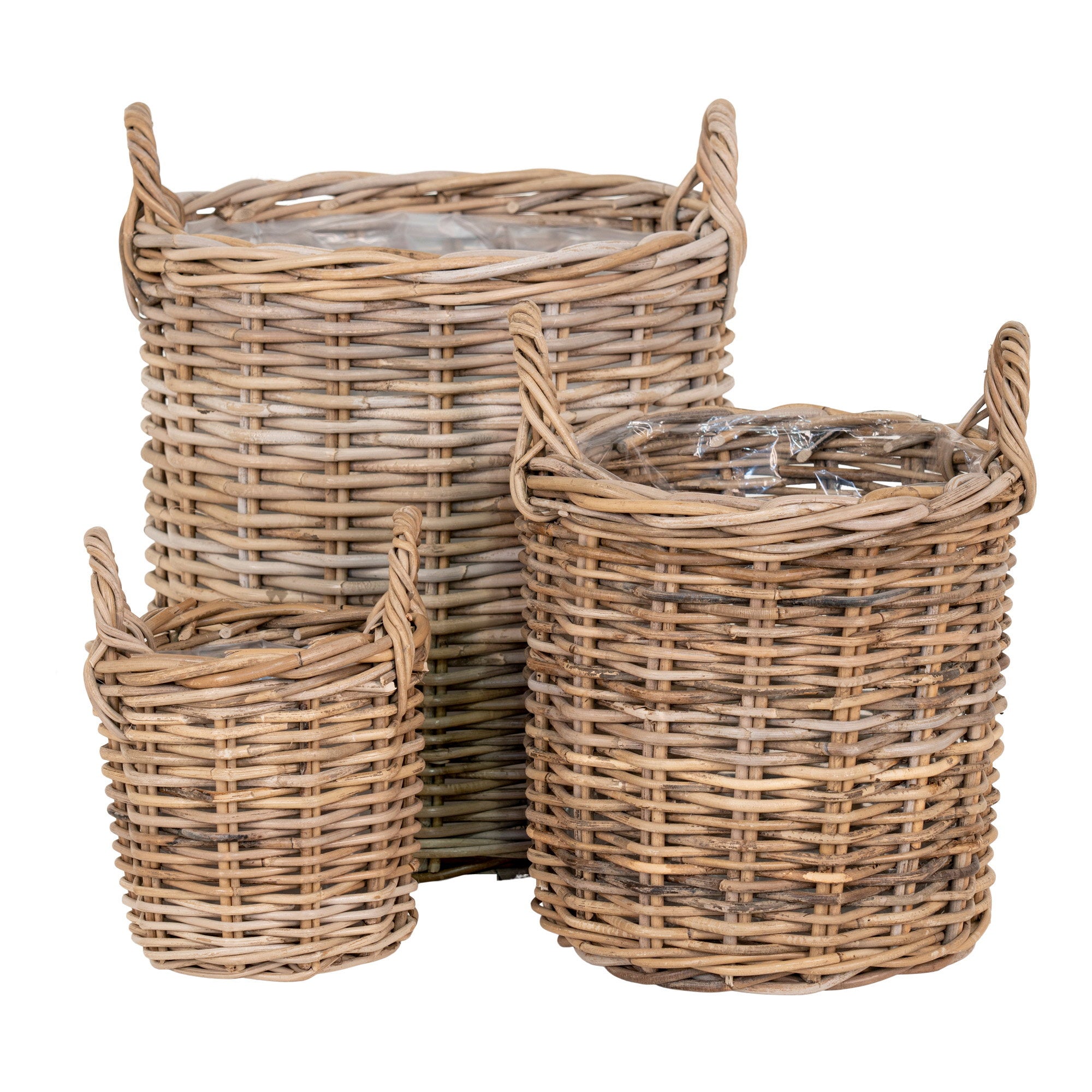 Sema Baskets - Manden, kubu-rotan, naturel set van 3