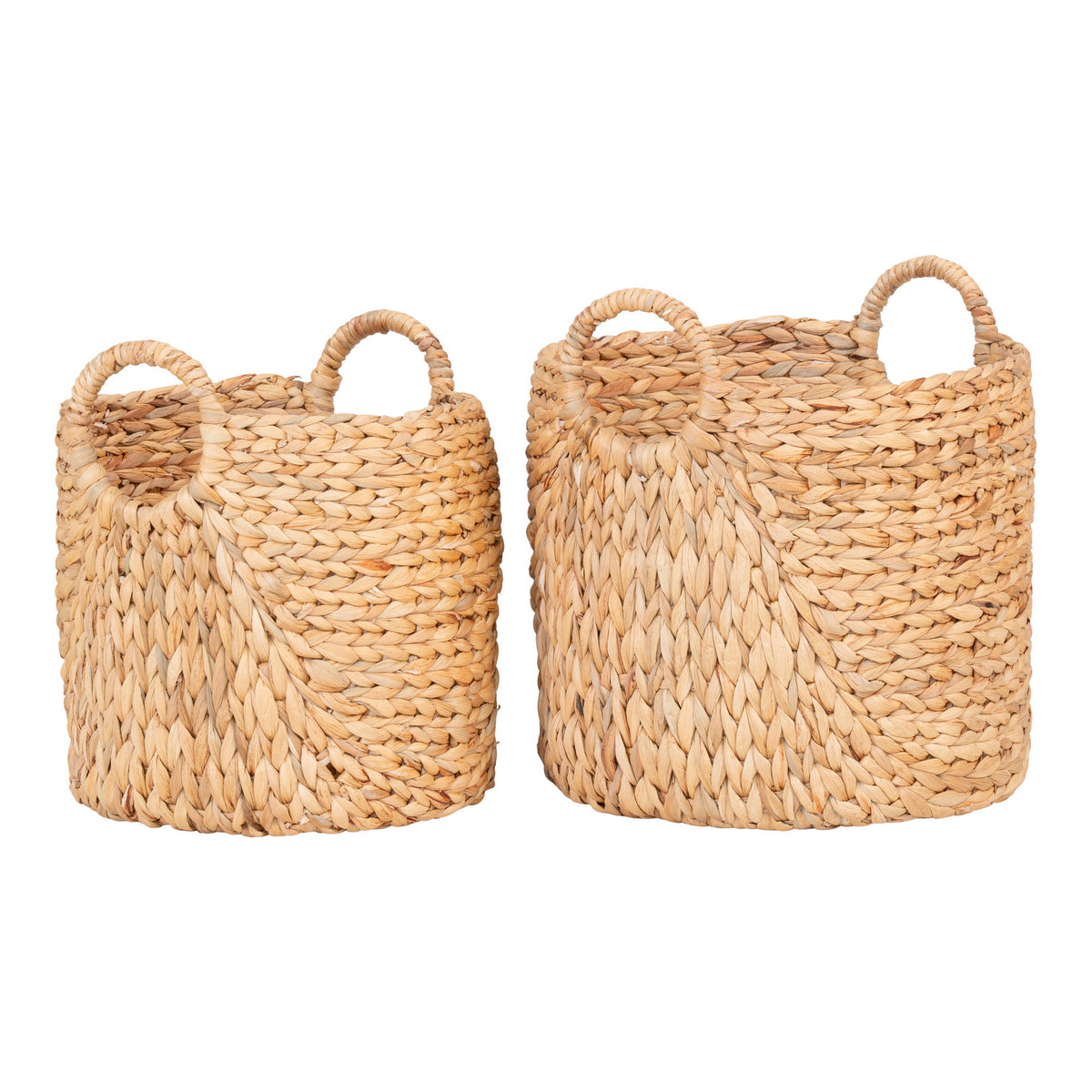 Passo Basket - Manden van waterhyacint, naturel, set van 2