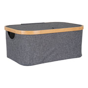 Noto Basket - Mand, bamboe/tekstiel, donkergrijs 38x26x16 cm
