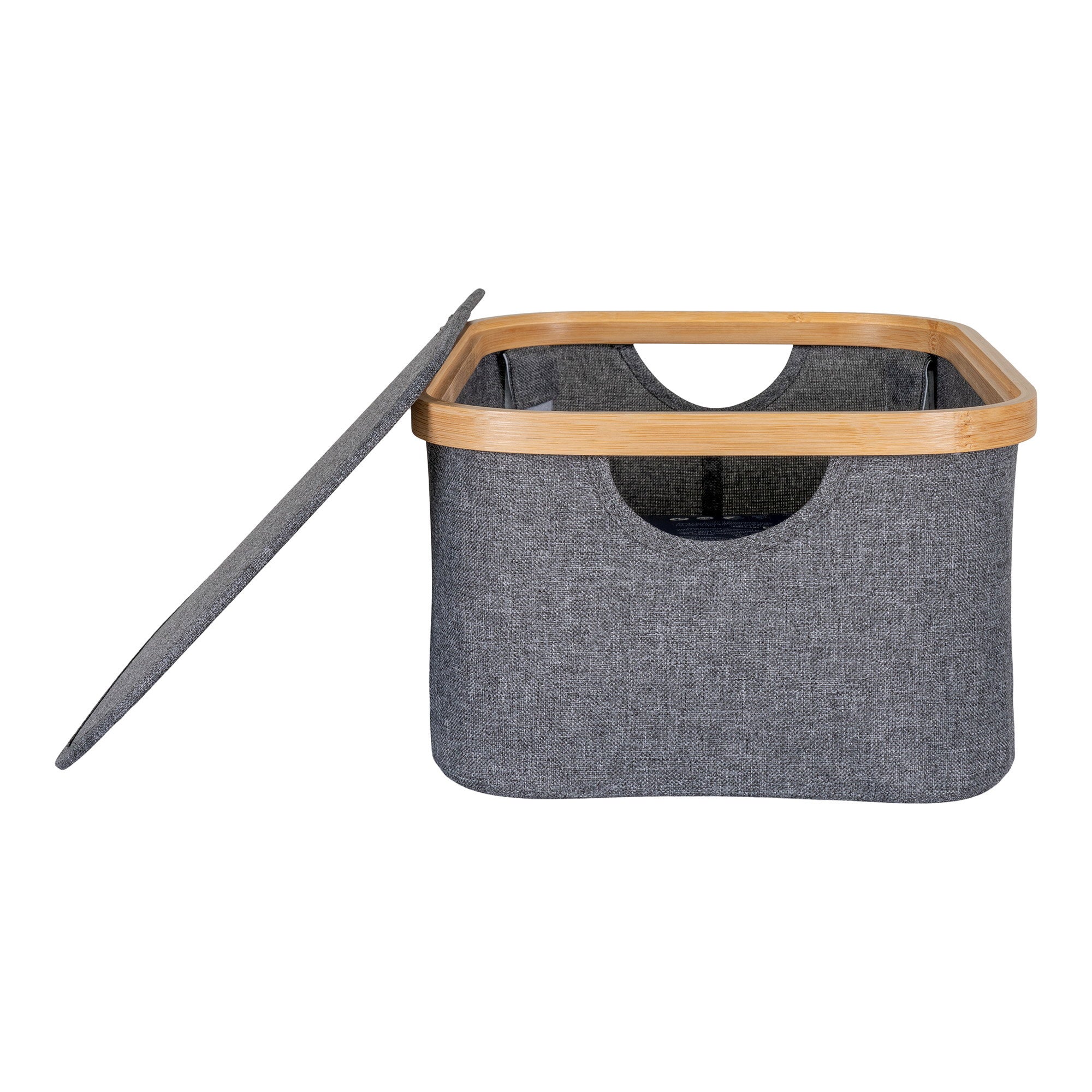 Noto Basket - Mand, bamboe/tekstiel, donkergrijs 38x26x16 cm