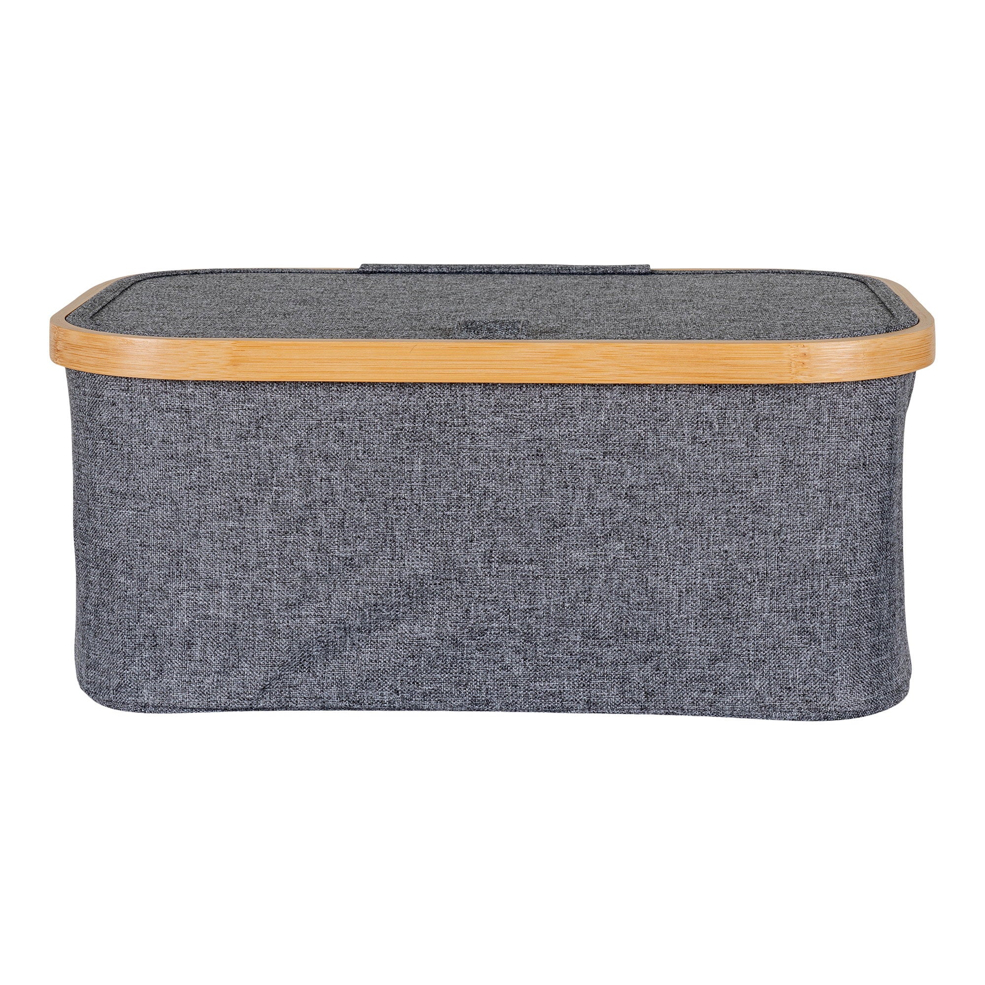 Noto Basket - Mand, bamboe/tekstiel, donkergrijs 38x26x16 cm