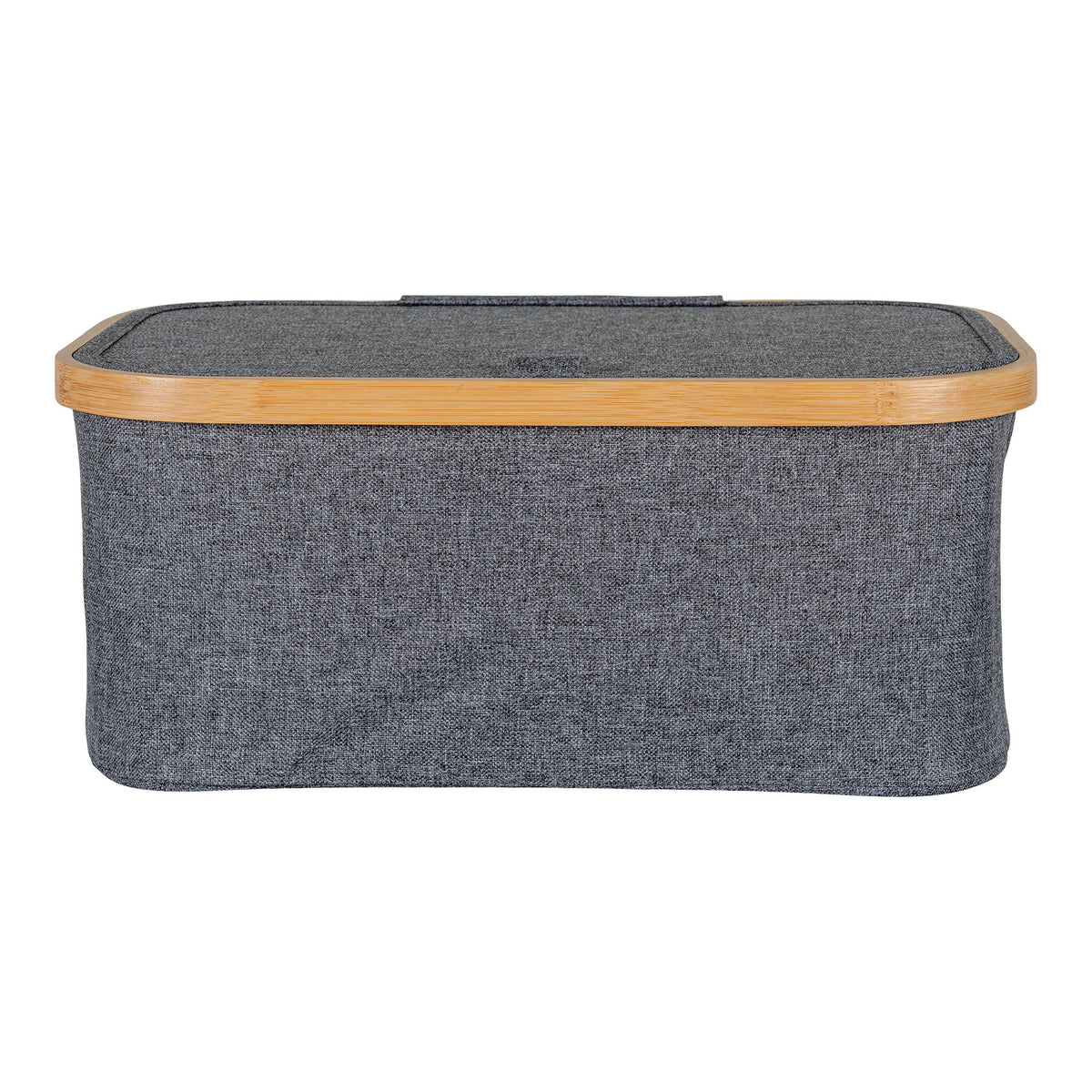 Noto Basket - Mand, bamboe/tekstiel, donkergrijs 38x26x16 cm