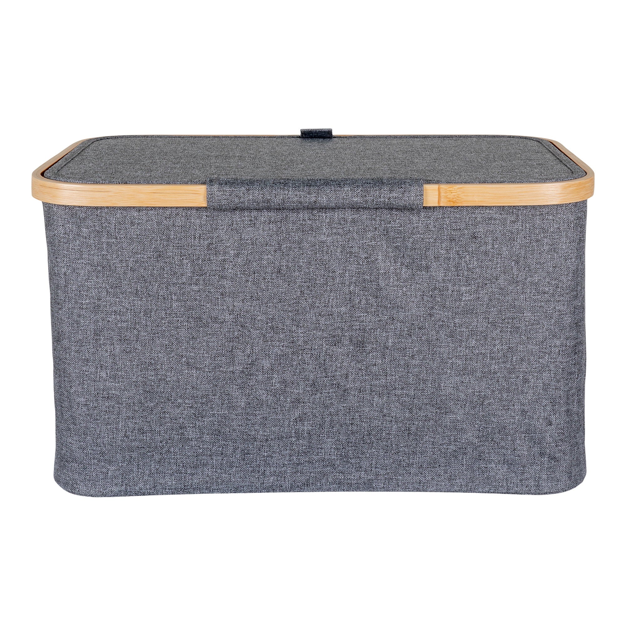 Noto Basket - Mand, bamboe/textiel, donkergrijs 30x45x25 cm