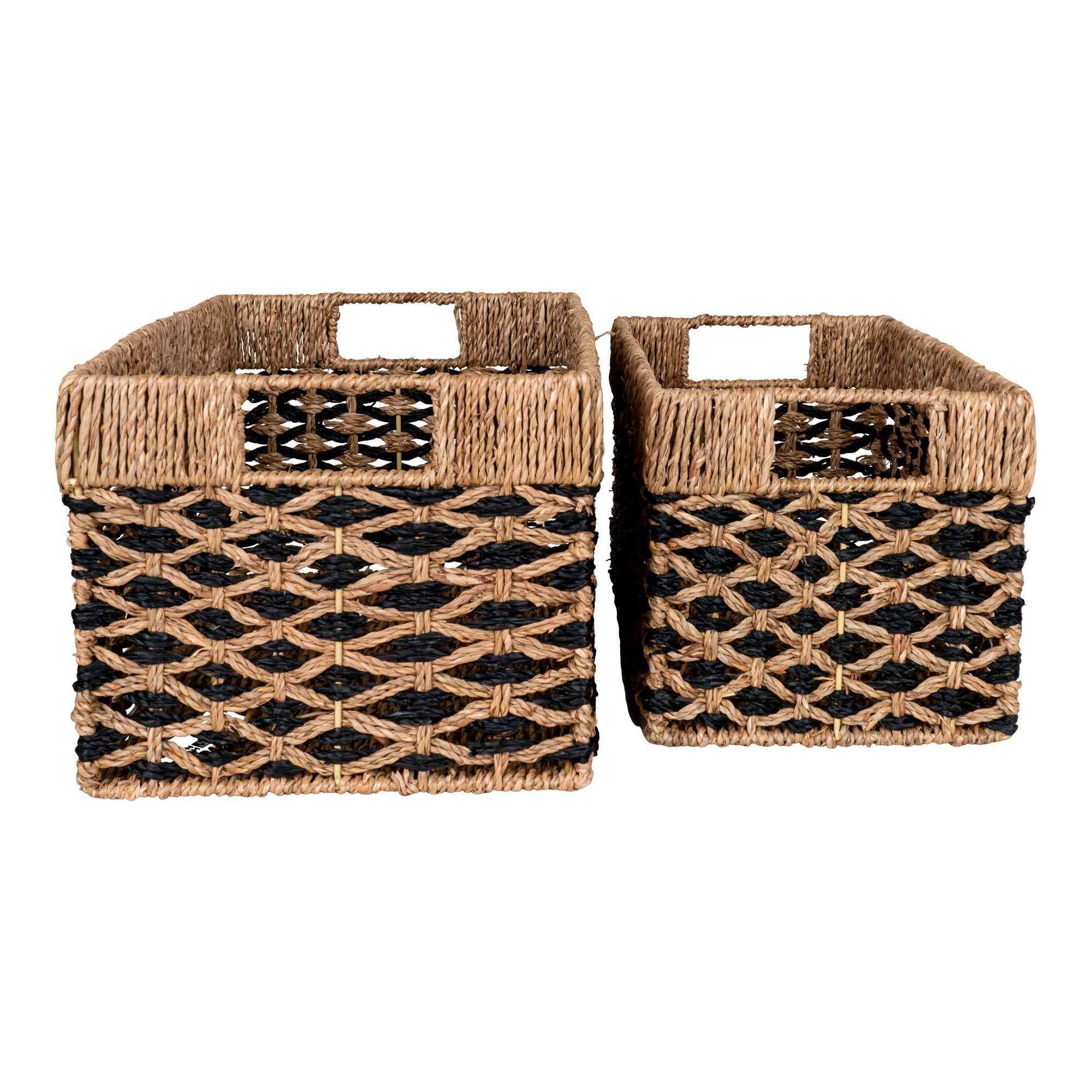 Salar Baskets - Manden van zeegras, zwart/naturel, set van 2