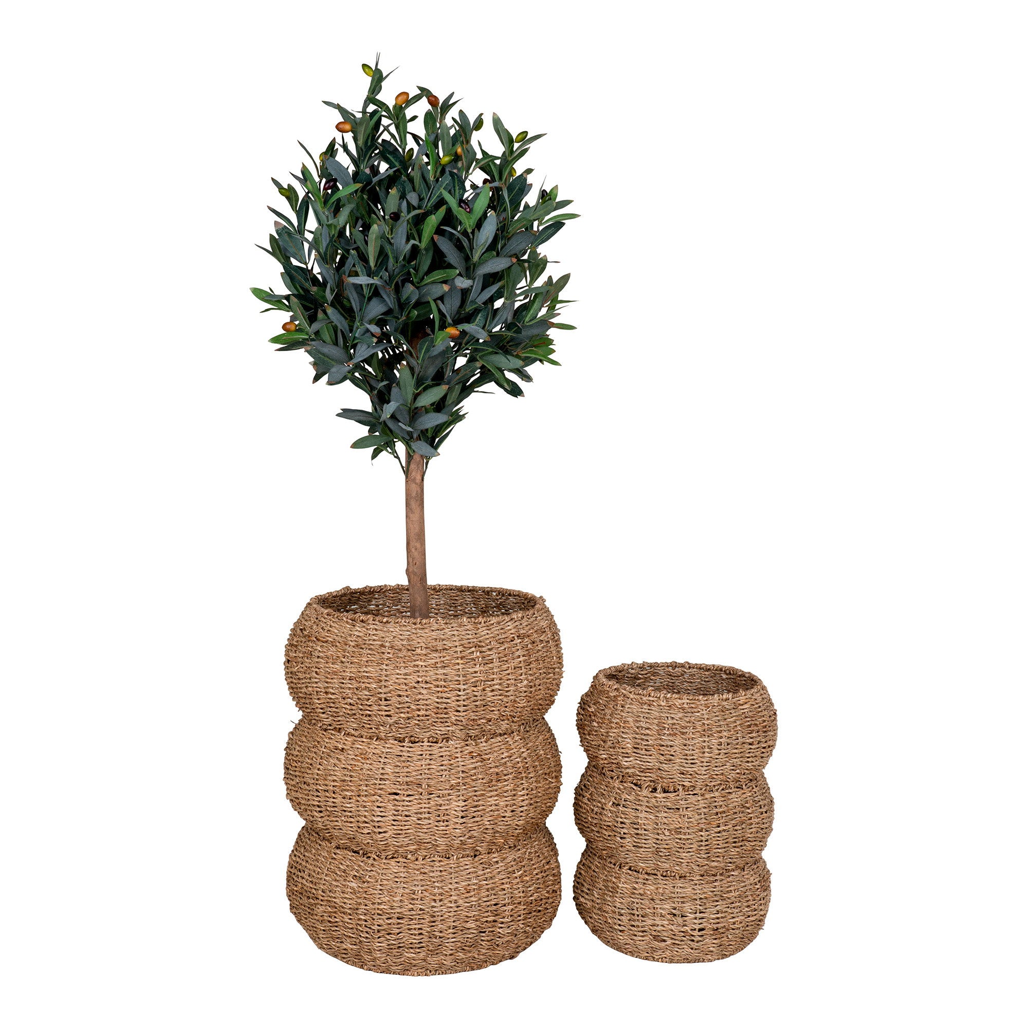 Sarbas Baskets - Manden, zeegras, naturel, set van 2