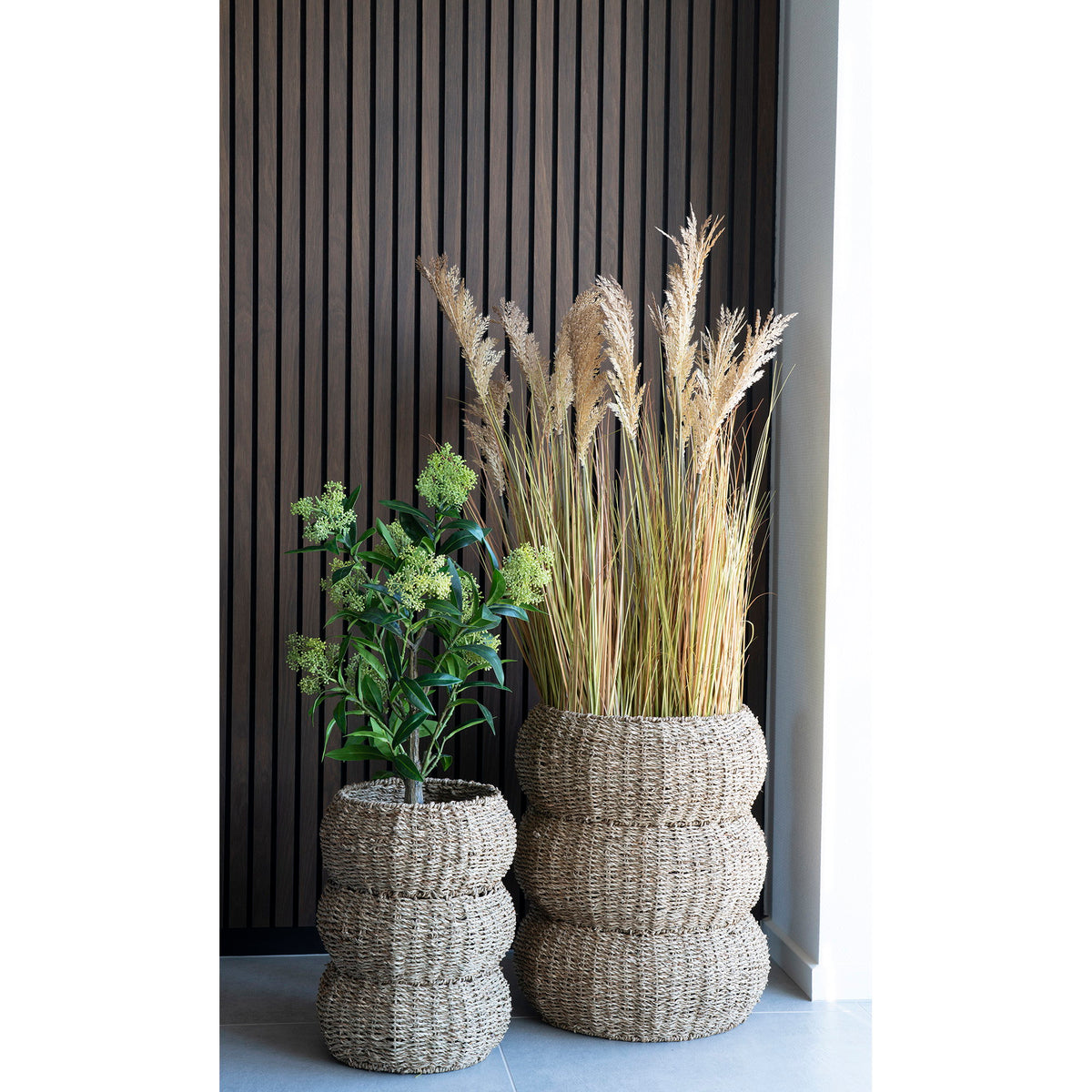 Sarbas Baskets - Manden, zeegras, naturel, set van 2
