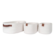 Jarana Baskets - manden van katoen, wit, set van 3