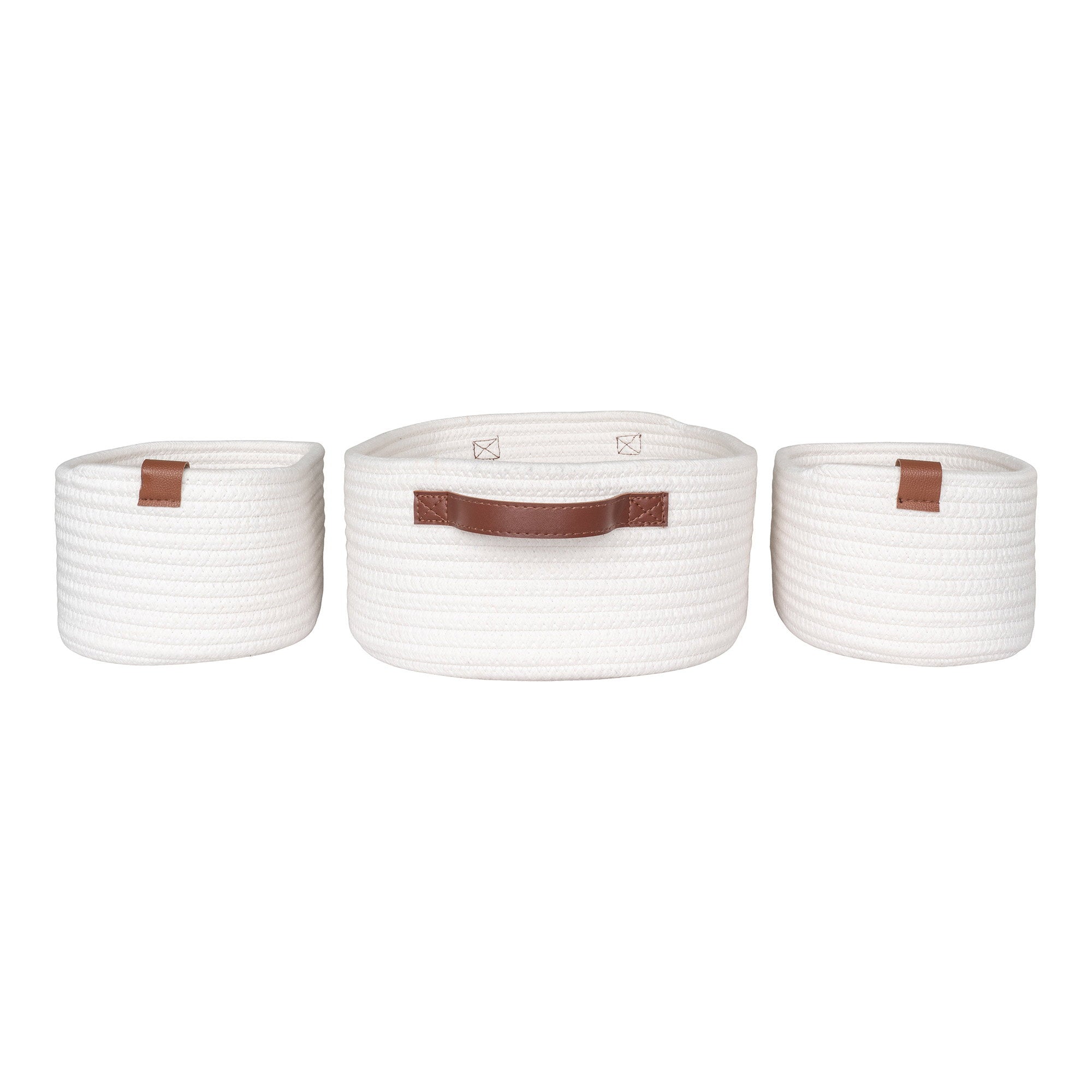 Jarana Baskets - manden van katoen, wit, set van 3