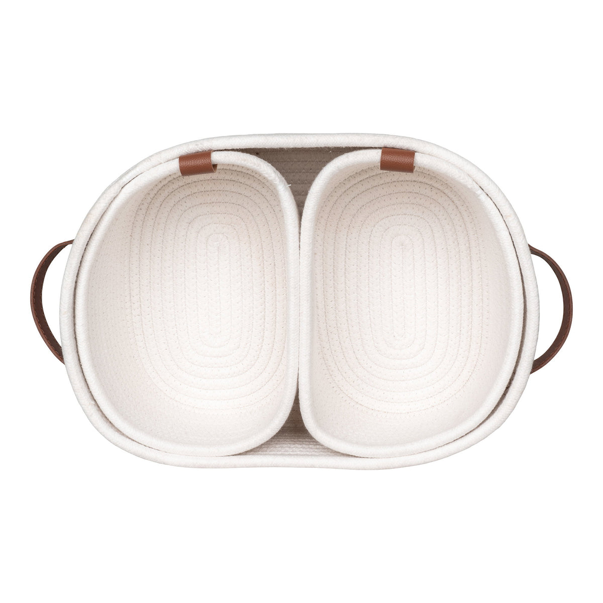 Jarana Baskets - manden van katoen, wit, set van 3
