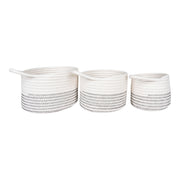 Algar Baskets - Manden, katoen, wit/grijs, set van 3