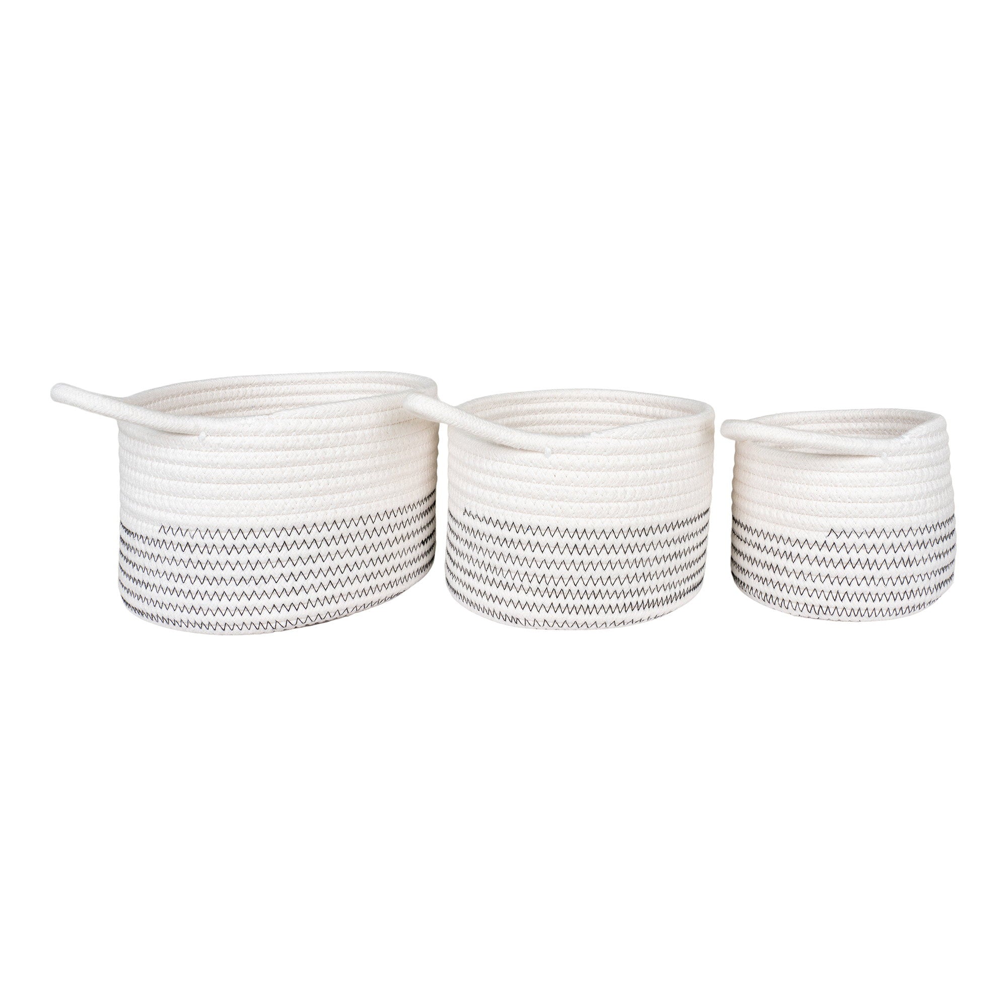 Algar Baskets - Manden, katoen, wit/grijs, set van 3