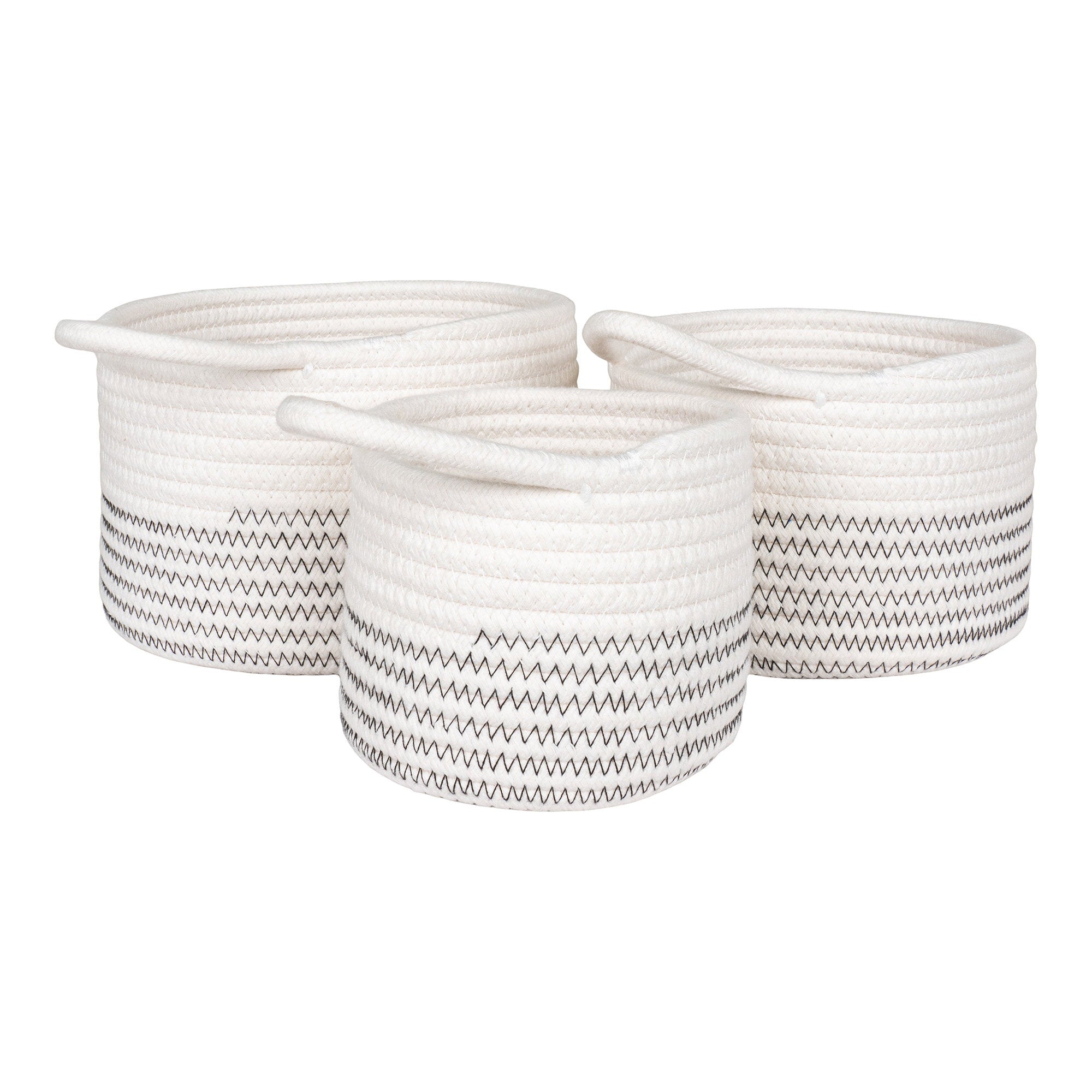 Algar Baskets - Manden, katoen, wit/grijs, set van 3