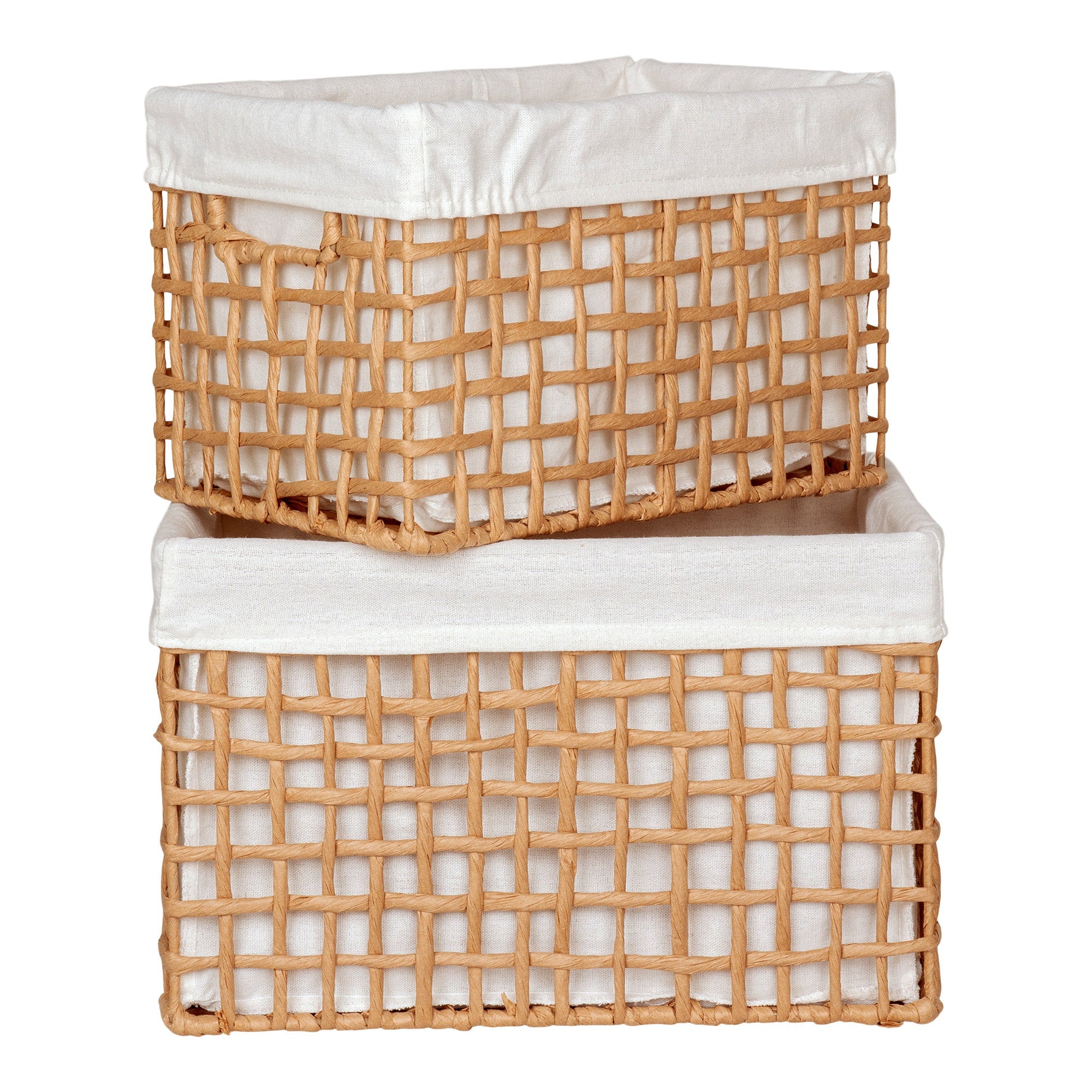 Bustelo Baskets - Papieren manden, naturel, set van 2