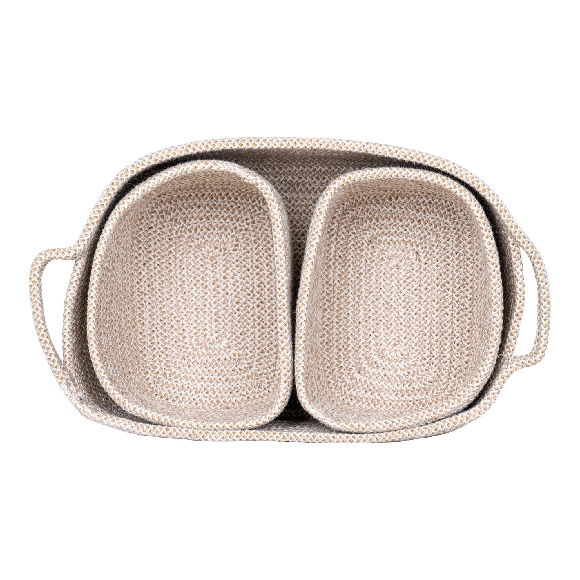 Teixo Baskets - Manden, katoen, beige, set van 3