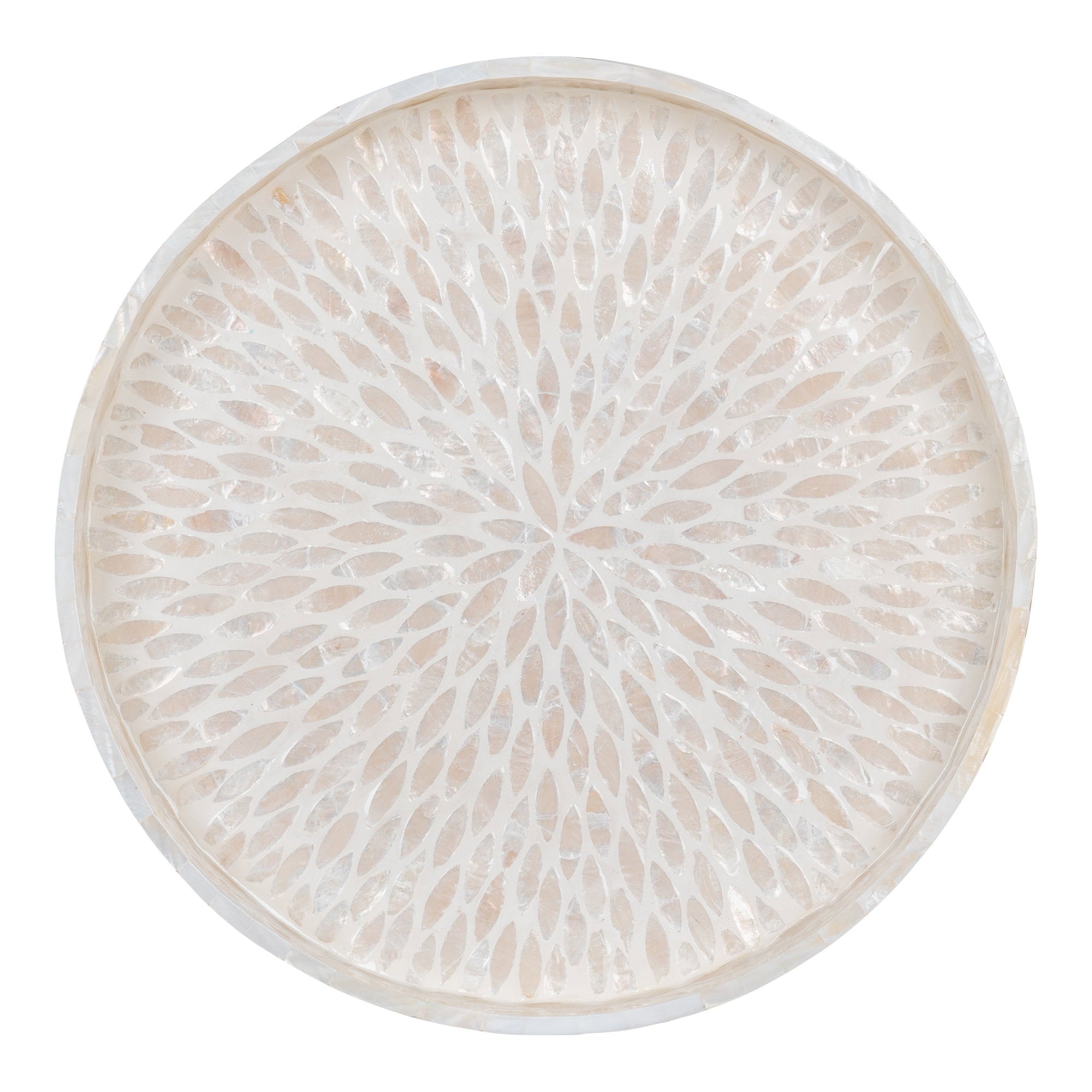 Dienblad - bamboe / capiz, beige 40x40x3,5 cm