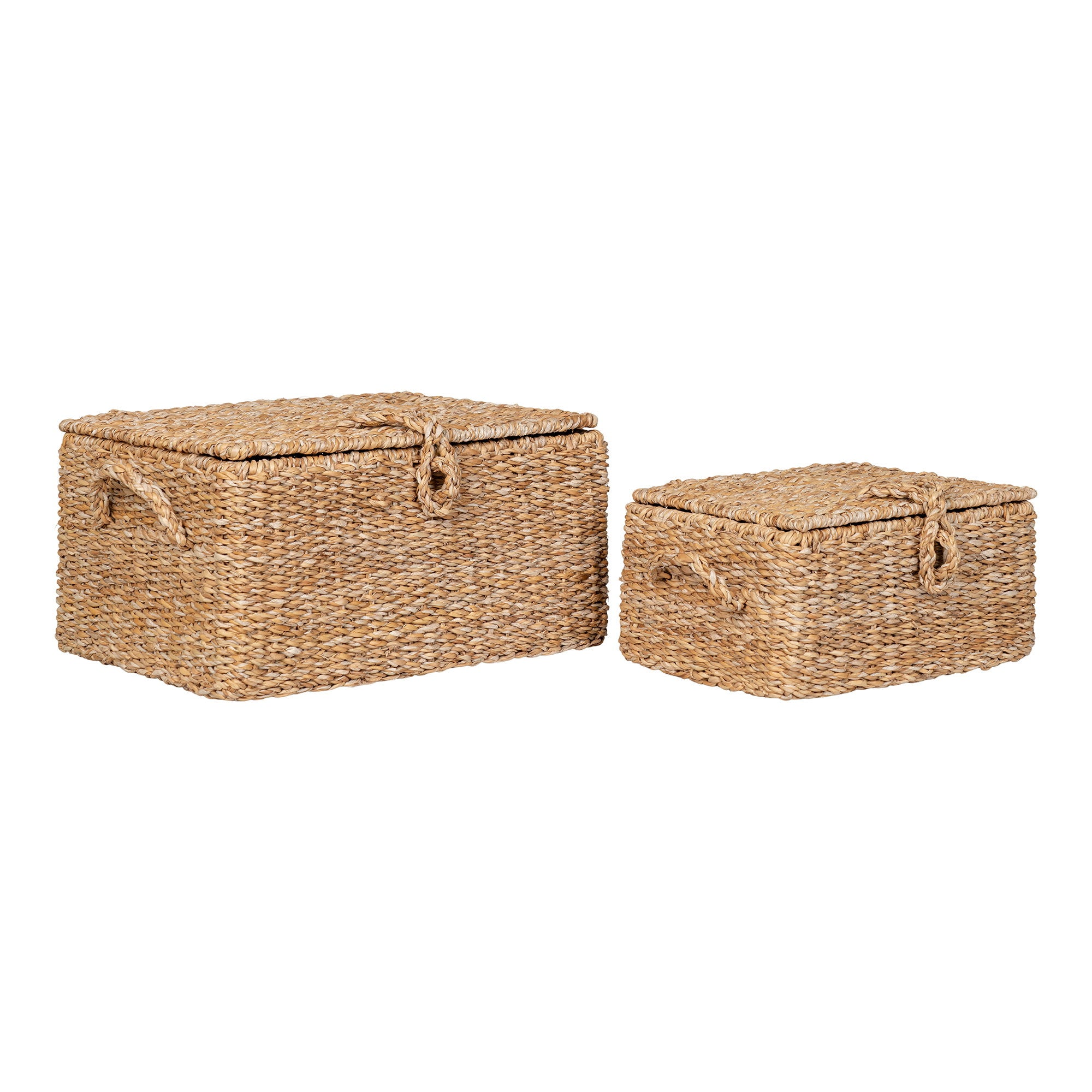 Bogra Baskets - Manden, zeegras/metaal, naturel set van 2