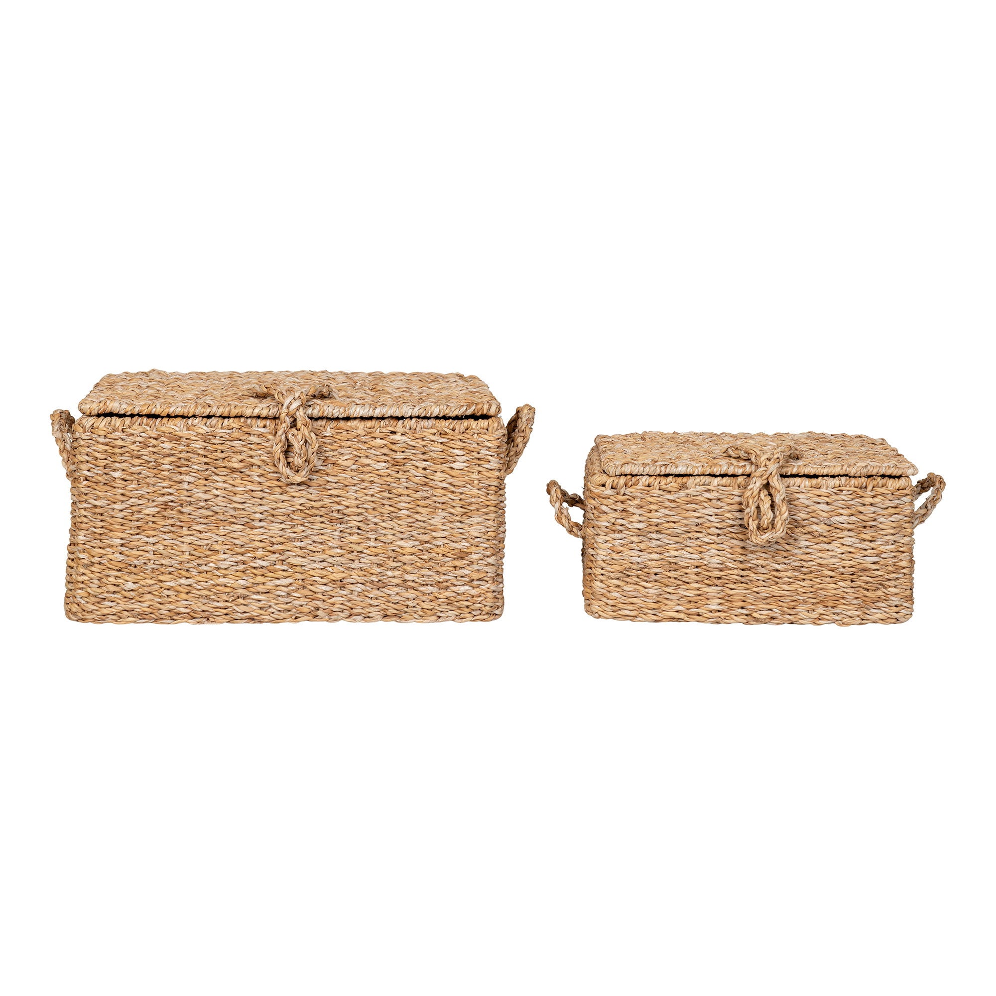 Bogra Baskets - Manden, zeegras/metaal, naturel set van 2