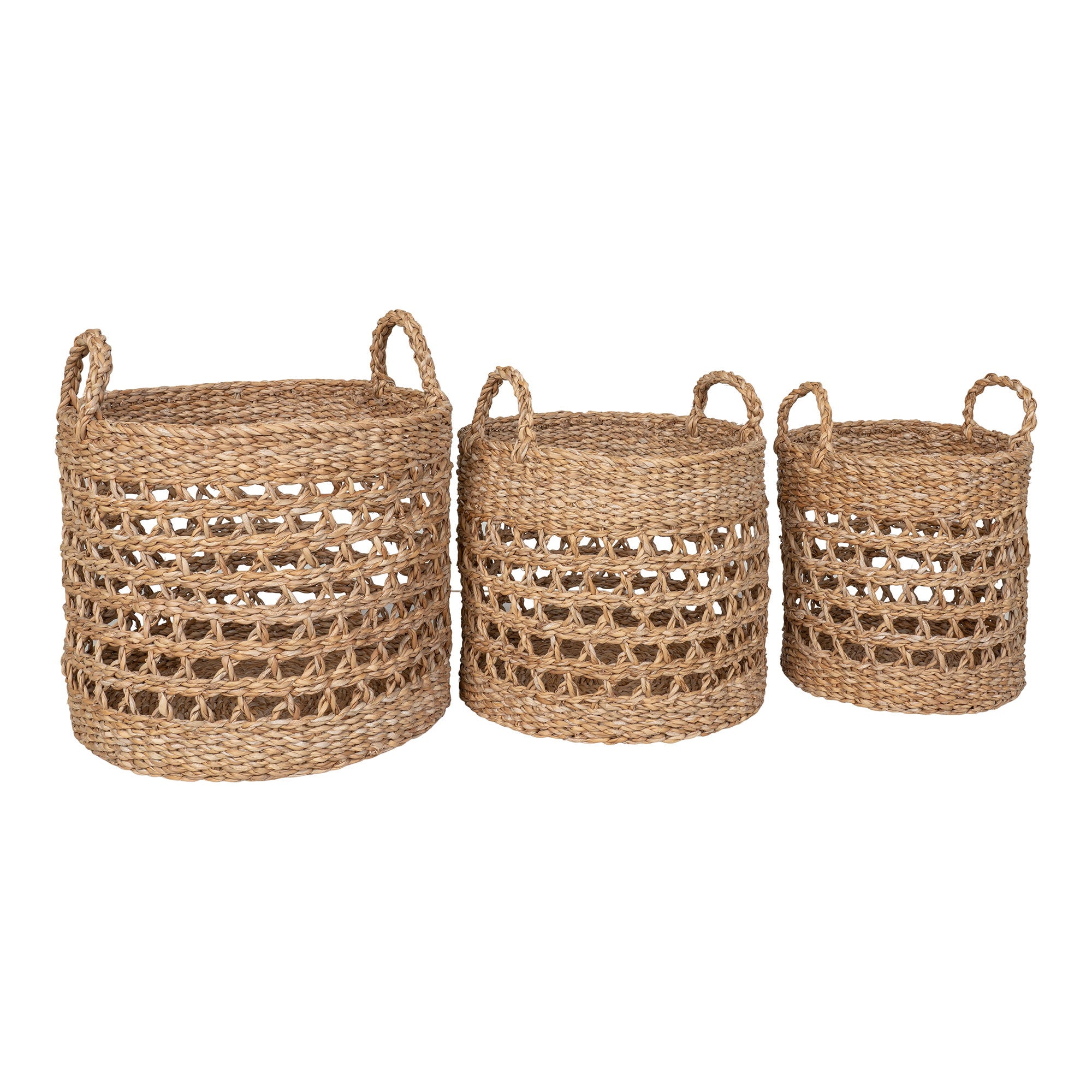 Balok Baskets - Manden van zeegras, naturel, set van 3