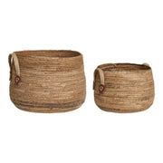 Aosta Baskets - Manden, bananenblad, naturel, set van 2