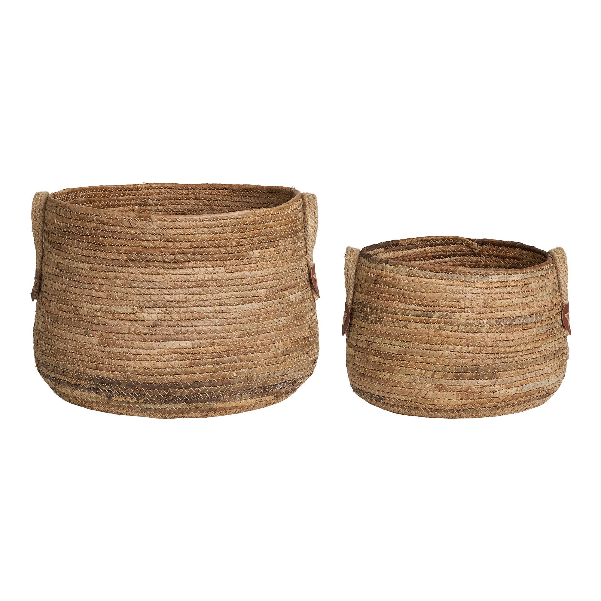Aosta Baskets - Manden, bananenblad, naturel, set van 2