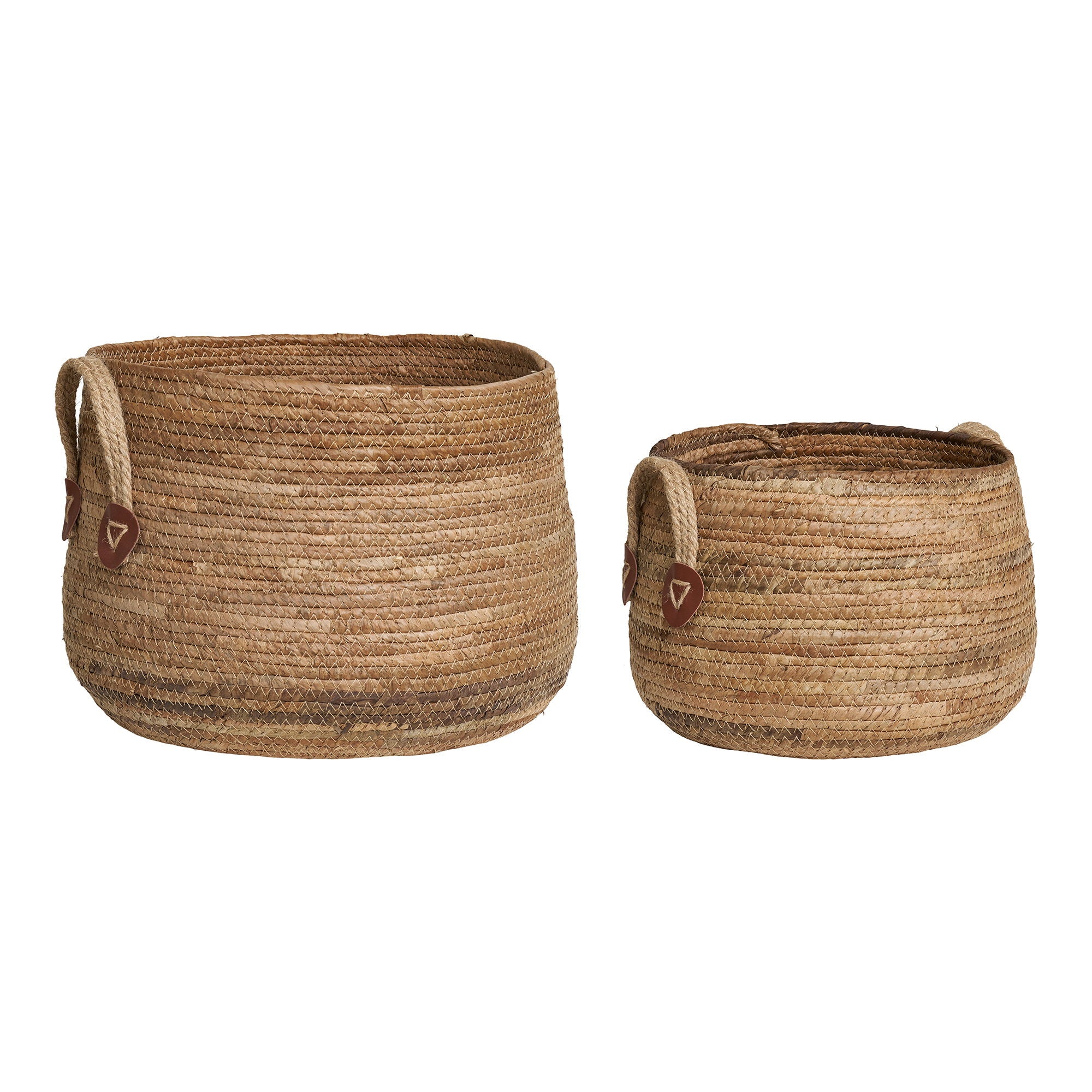 Aosta Baskets - Manden, bananenblad, naturel, set van 2